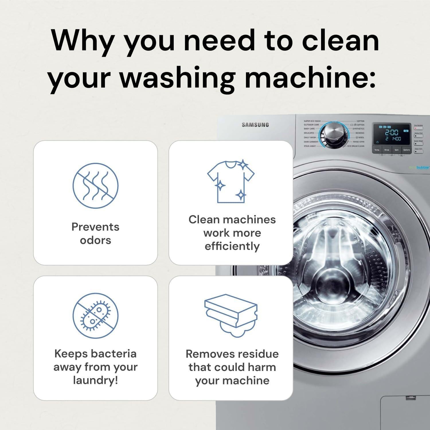 Limpiador de Lavadora Grab Green 5 Cápsulas Sin Fragancia