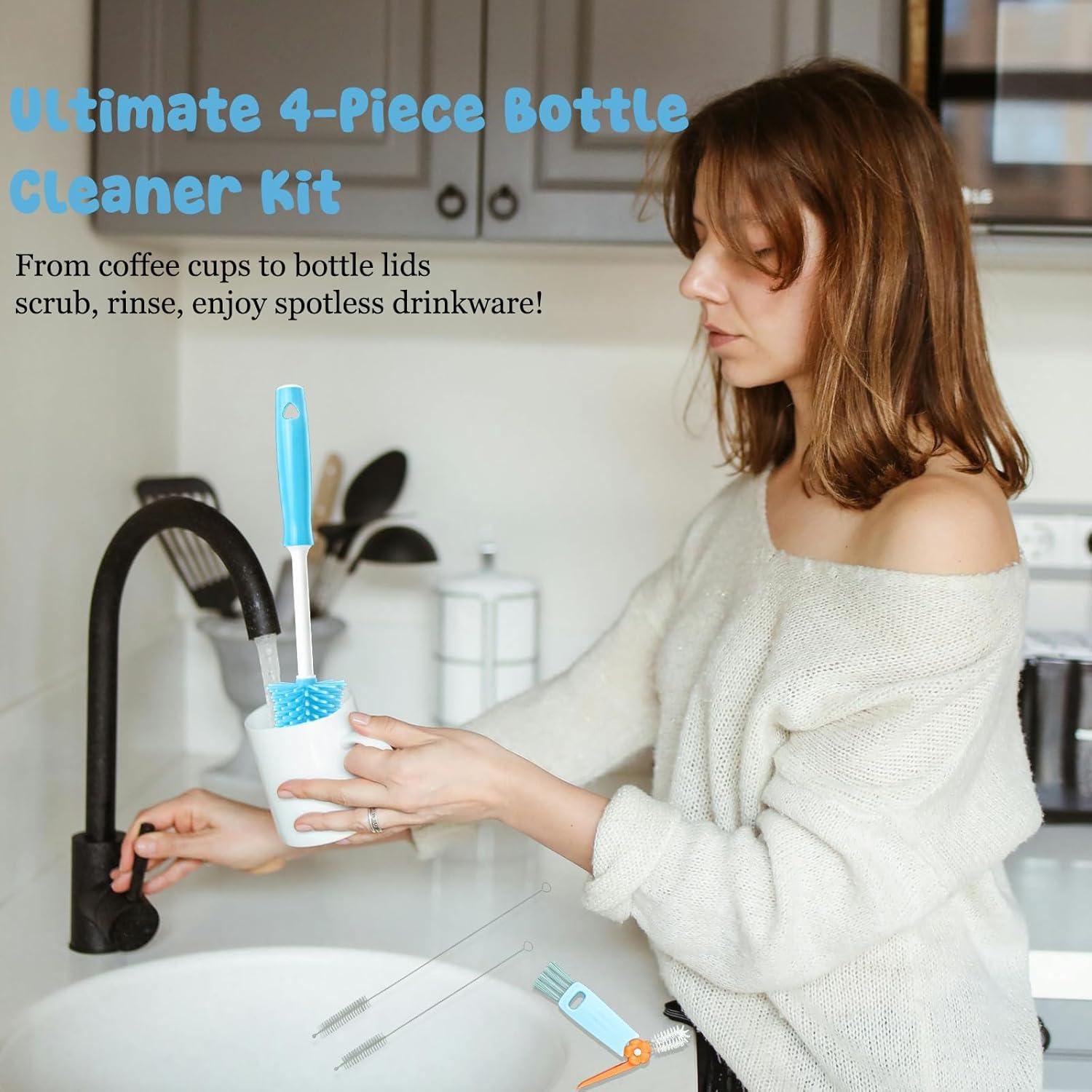 Kit de Limpieza de Botellas Gmleey 4 Piezas Silicona 30 cm