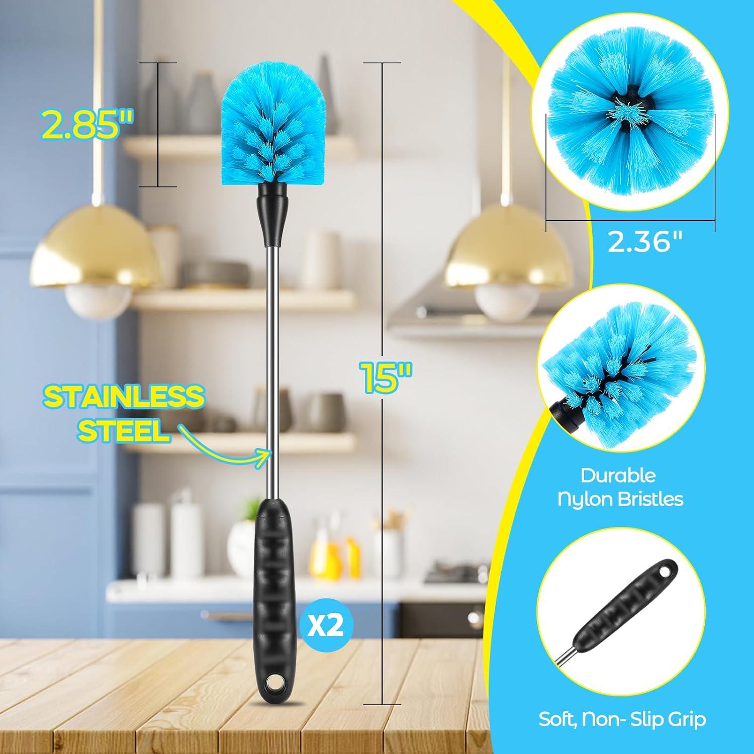 Juego de 5 cepillos de limpieza AnDock para botellas y pajitas