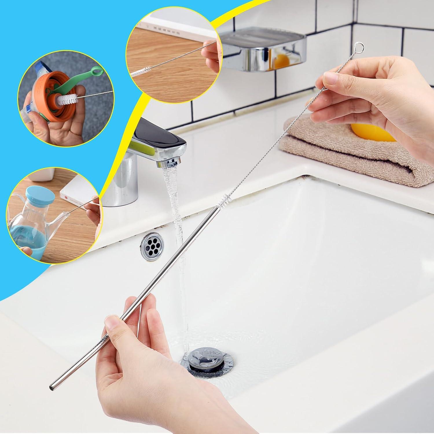 Juego de 5 cepillos de limpieza AnDock para botellas y pajitas