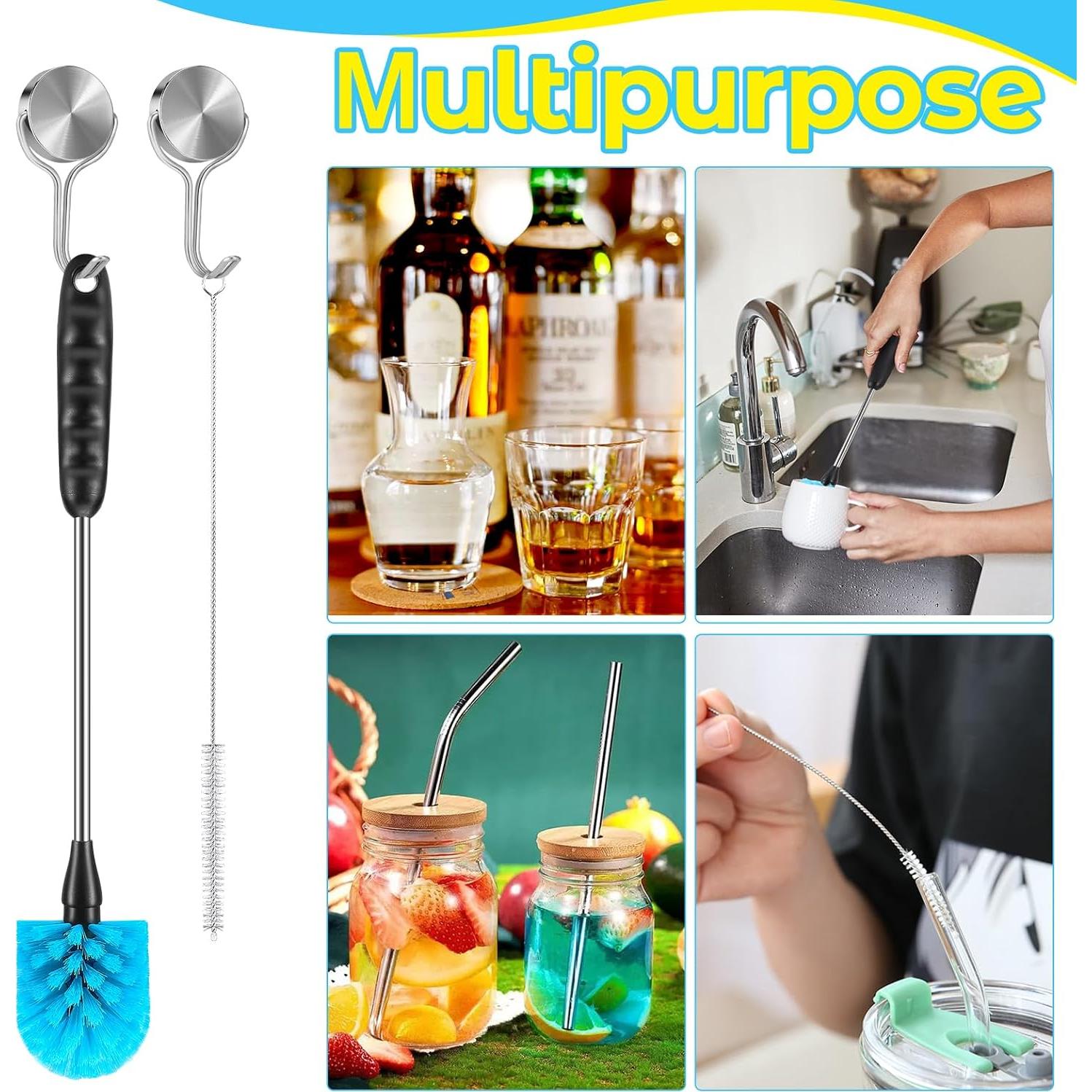 Juego de 5 cepillos de limpieza AnDock para botellas y pajitas