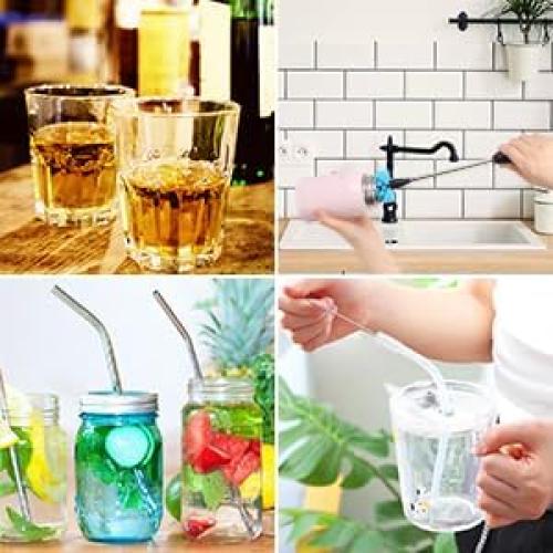 Juego de 5 cepillos de limpieza AnDock para botellas y pajitas