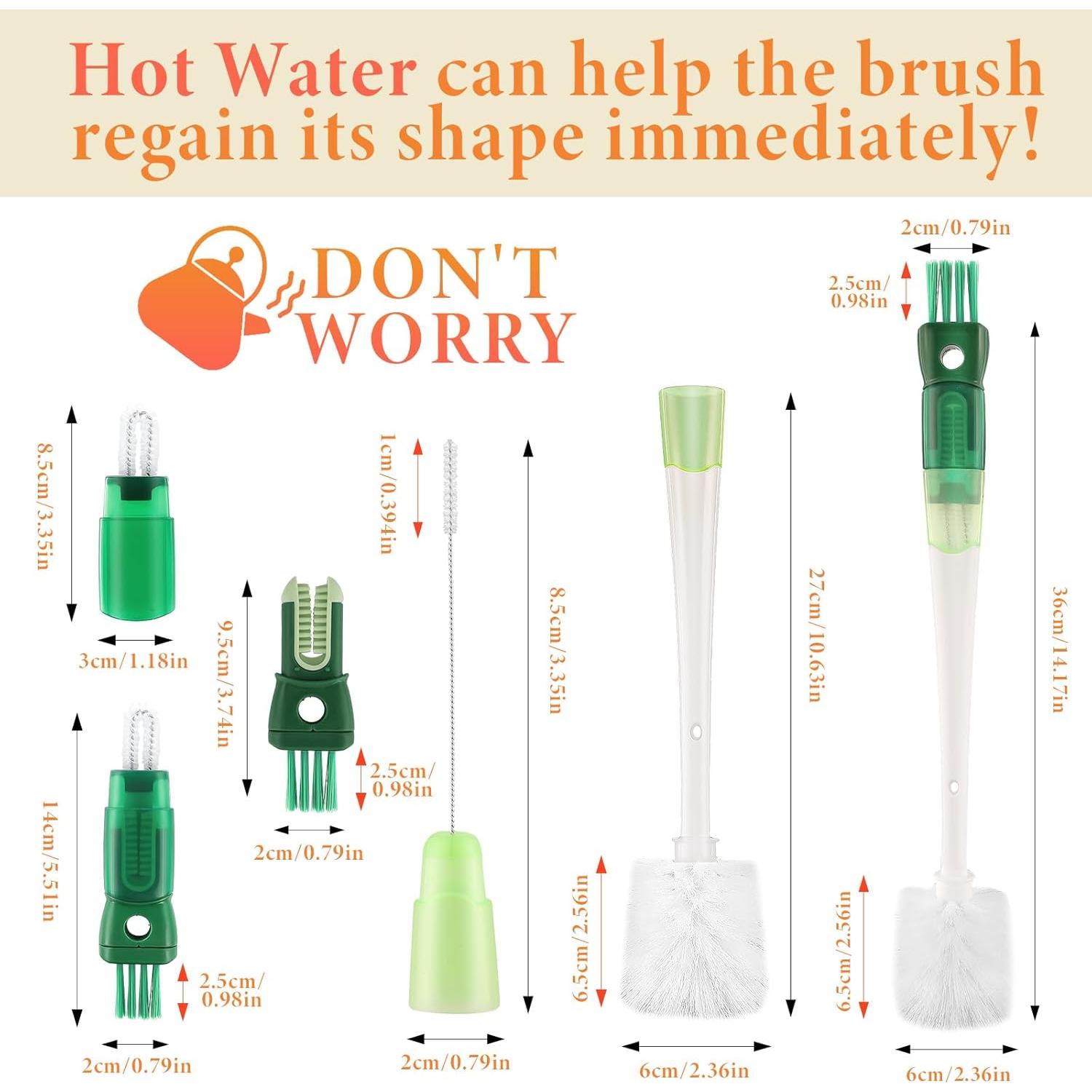 Cepillo Limpiador 5 en 1 Aslibino para Botellas y Tazas