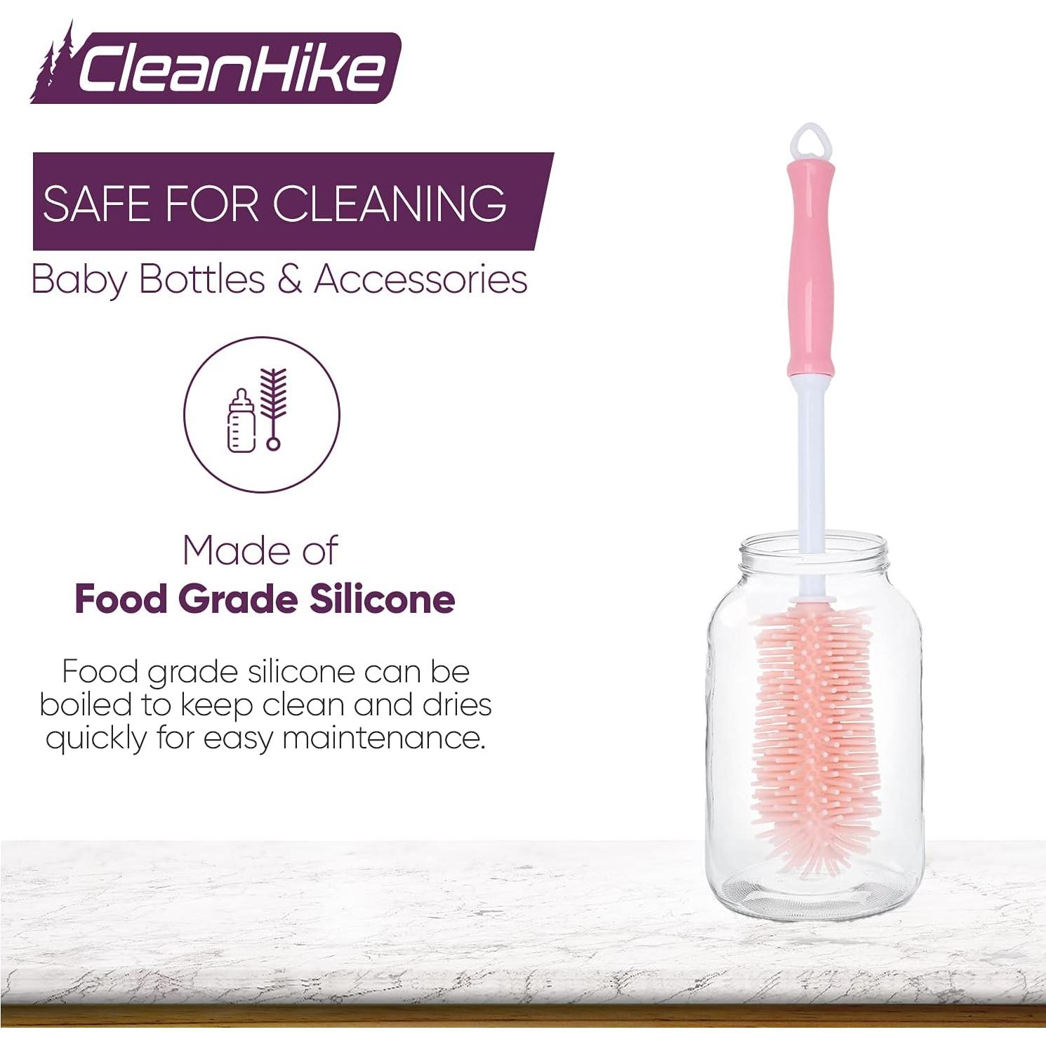 Set de Botellas de Bebé Rosa CleanHike + 30 Tabletas Limpiadoras