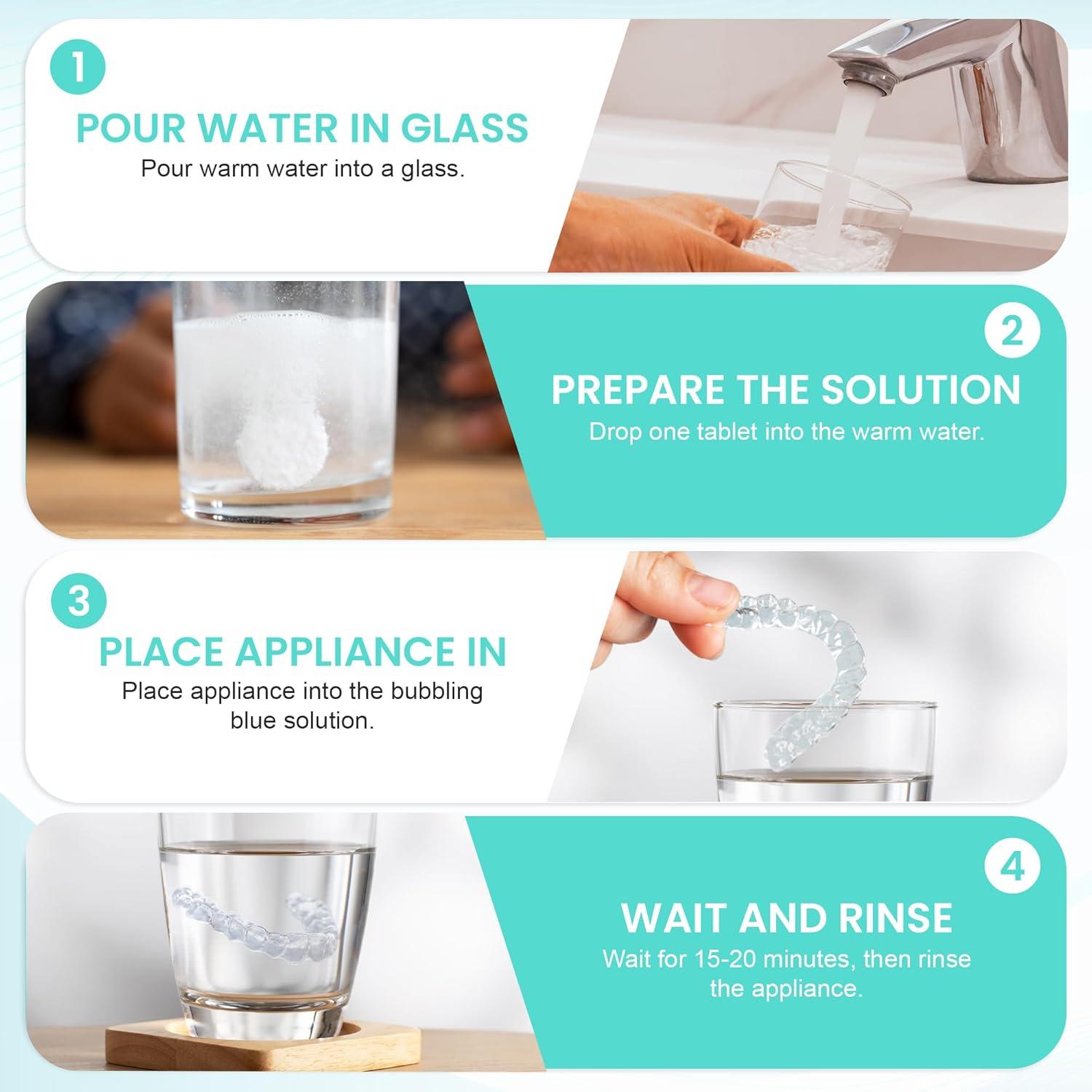 Tabletas Limpiadoras NuraClean para Retenedores y Dentaduras - 120 Unidades