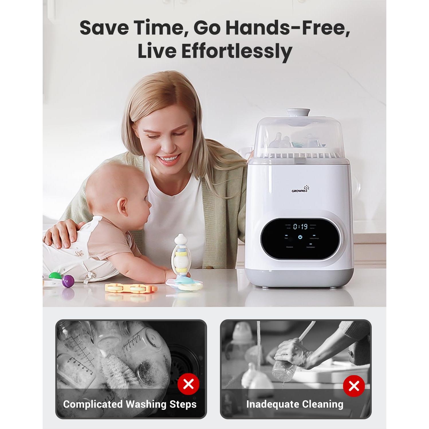 Lavadora de Botellas Grownsy Pro | Esterilizador y Secador 4 en 1