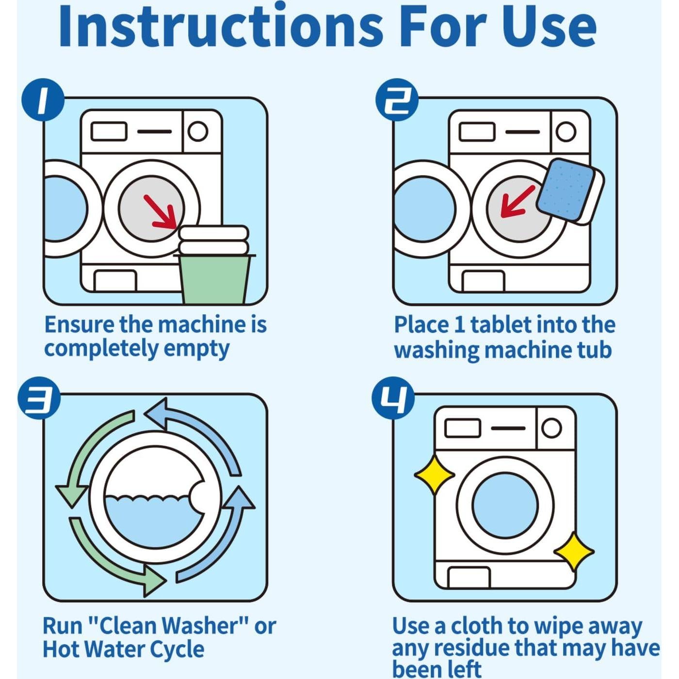 Limpiador de Lavadora Soulink - 12 Tabletas Eliminadoras de Olores