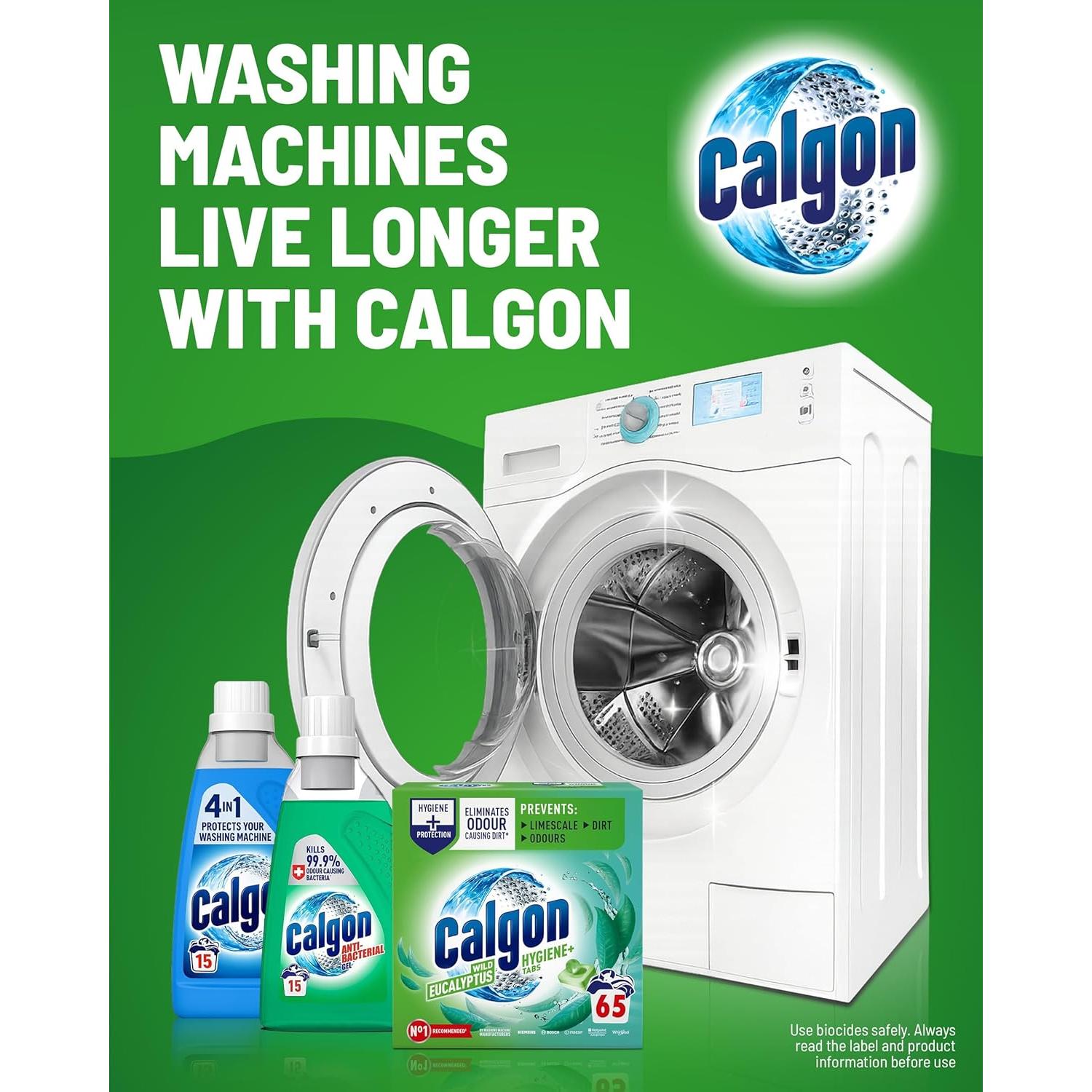 Limpiador de Lavadora Calgon Hygiene Plus 65 Tabletas Sin Fragancia
