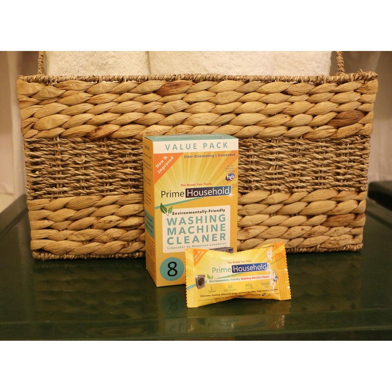 Limpiador de Lavadora Ecológico PrimeHousehold 8 Tabletas XL