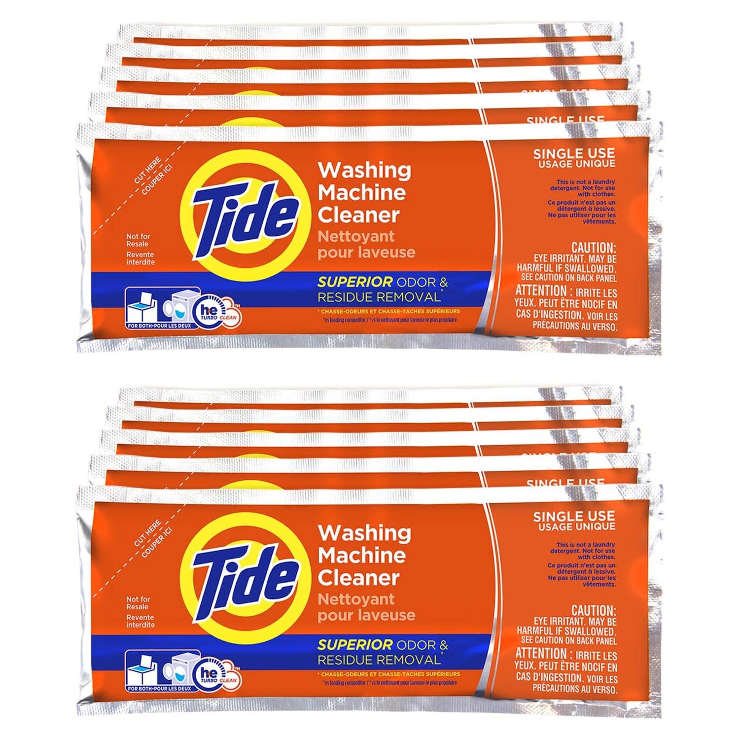 Limpiador de Lavadora Tide, Paquete de 10, Aroma Suave, 0.54 kg