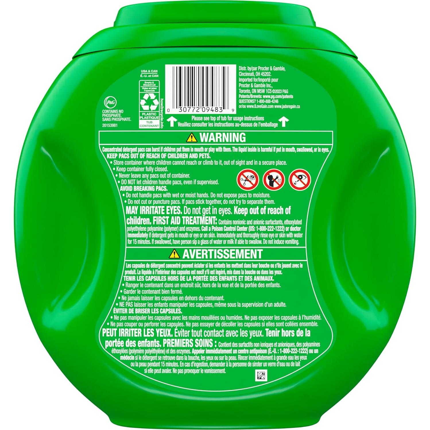 Detergente para Ropa Gain Flings Ultra OXI 76 Unidades Aroma Deleite de Cascada