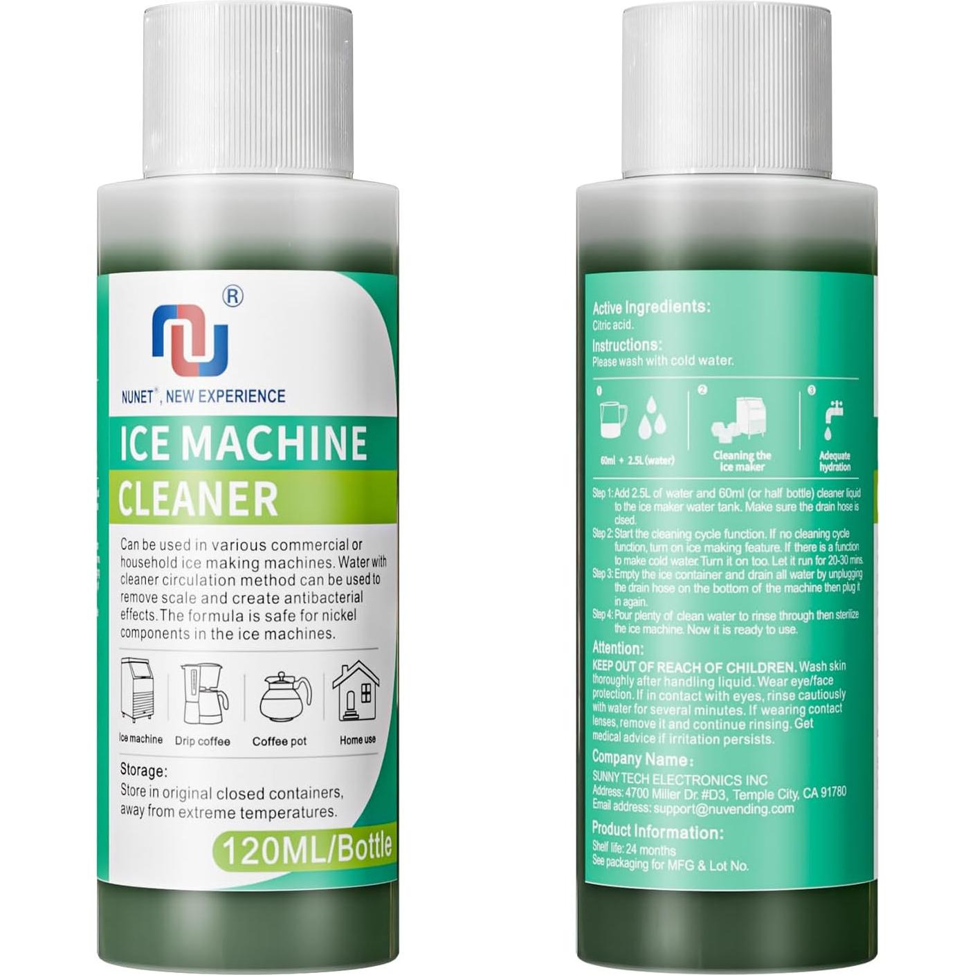 Limpiador Desincrustante NUNET para Máquina de Hielo 3x4oz