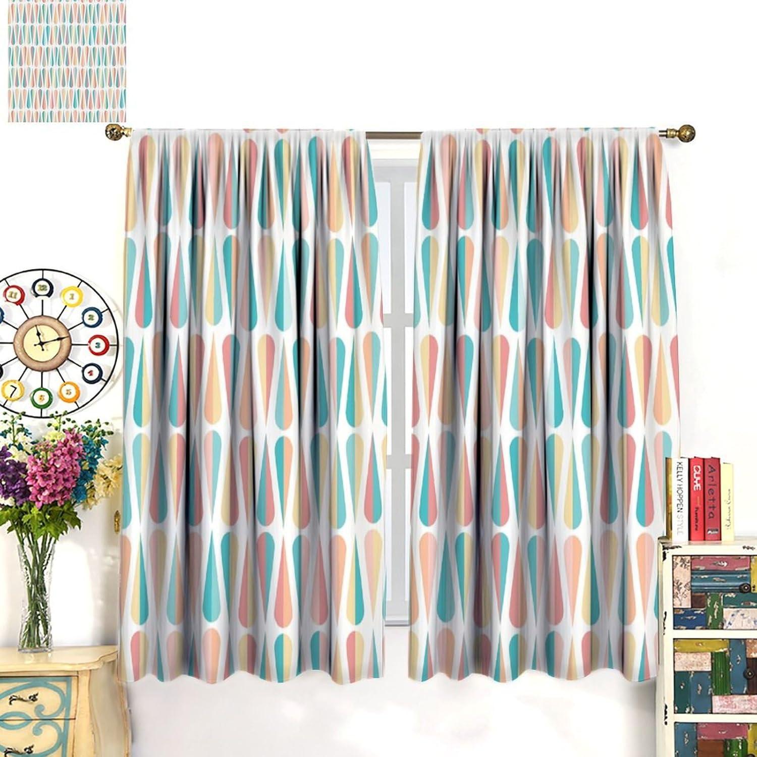 Cortinas Opacas Focusbrite 2 Paneles 160x183 cm Retro