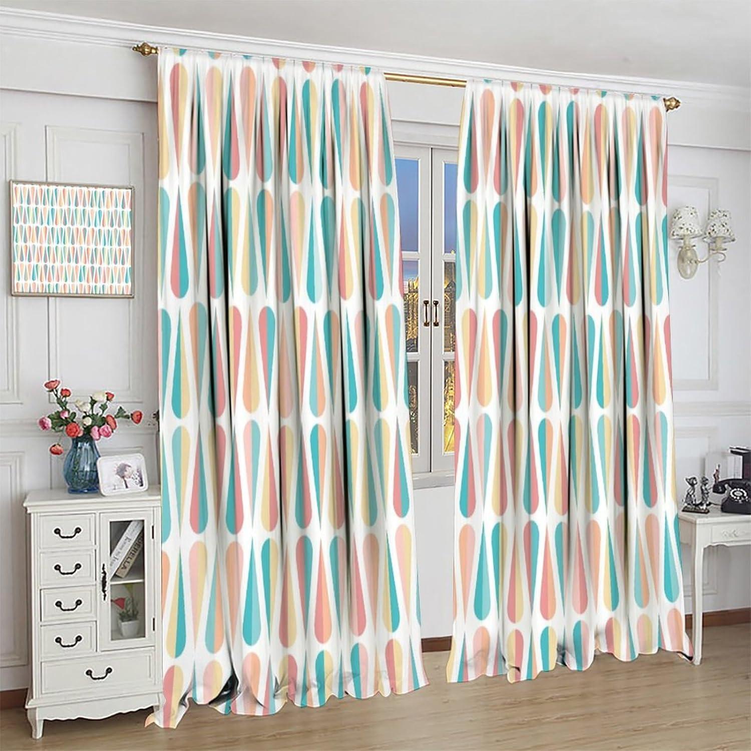 Cortinas Opacas Focusbrite 2 Paneles 160x183 cm Retro