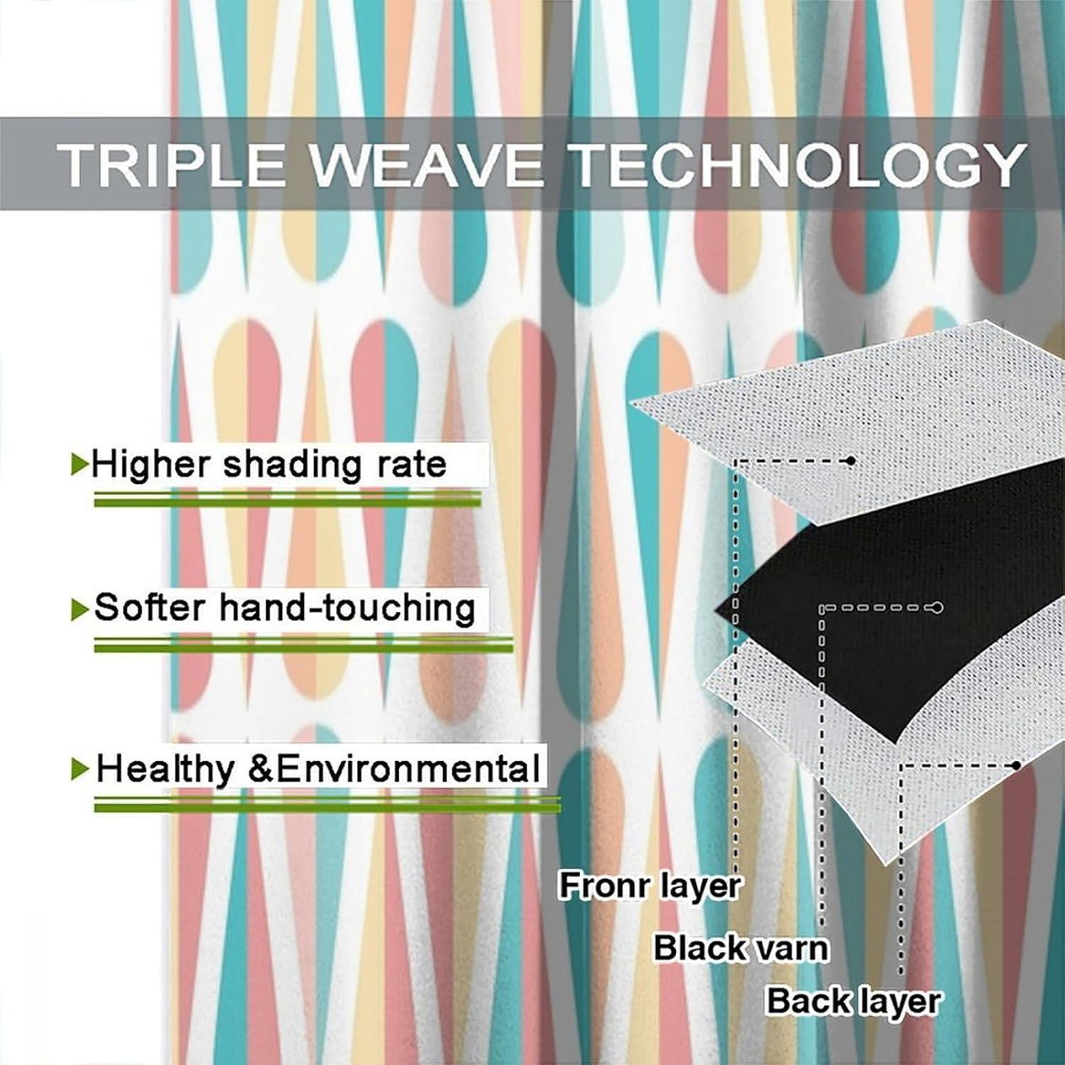 Cortinas Opacas Focusbrite 2 Paneles 160x183 cm Retro