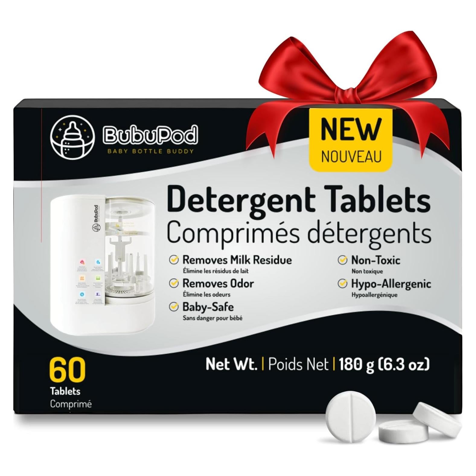 Tabletas de detergente BUBUPOD para biberones - 60 unidades