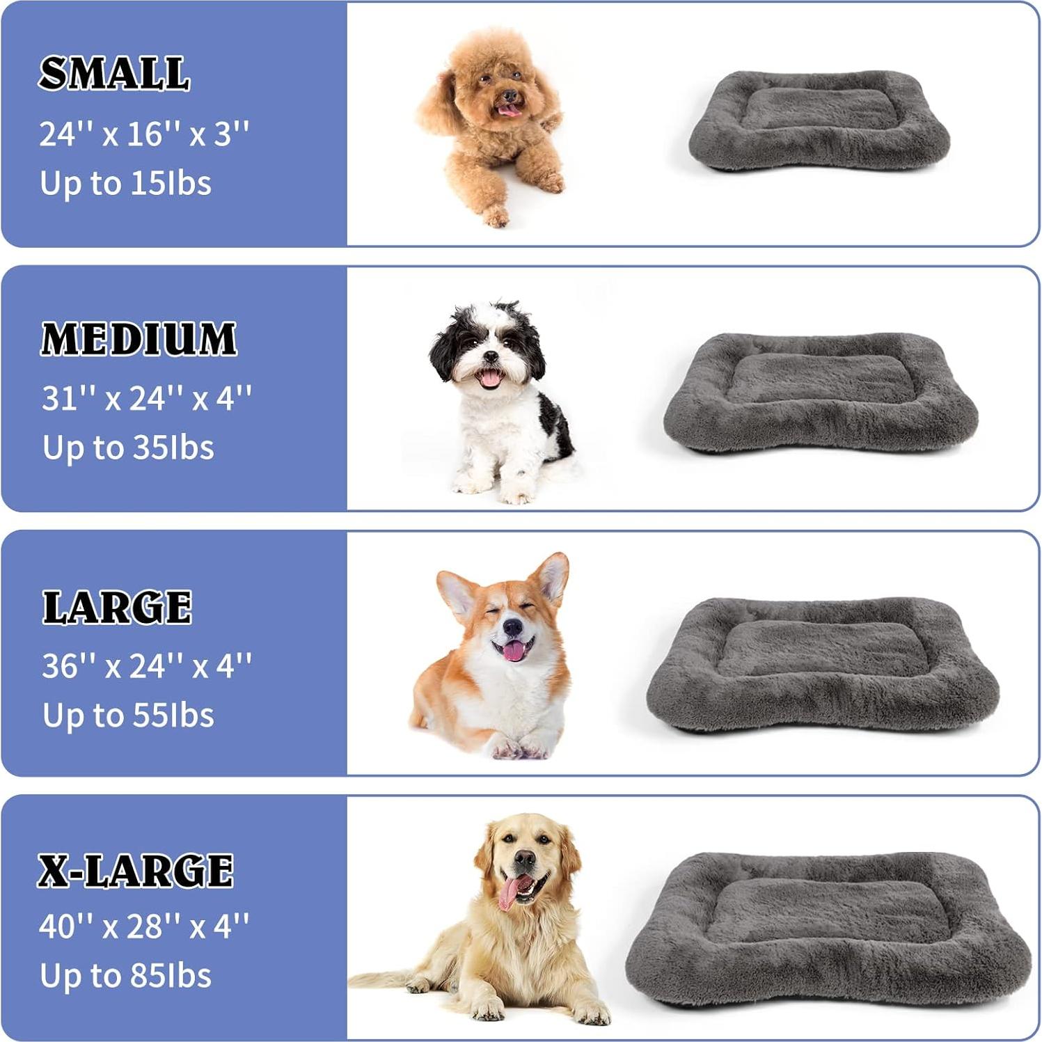 Cama para Perros Grandes ANWA 101.6x71.1cm Lavable Gris