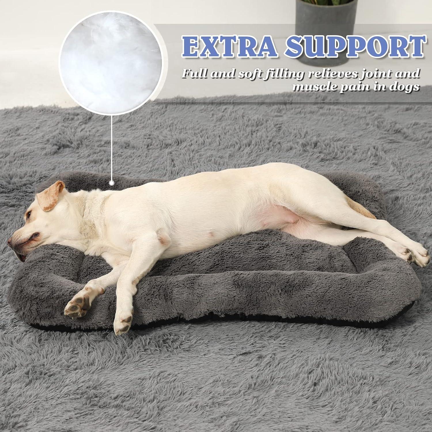 Cama para Perros Grandes ANWA 101.6x71.1cm Lavable Gris