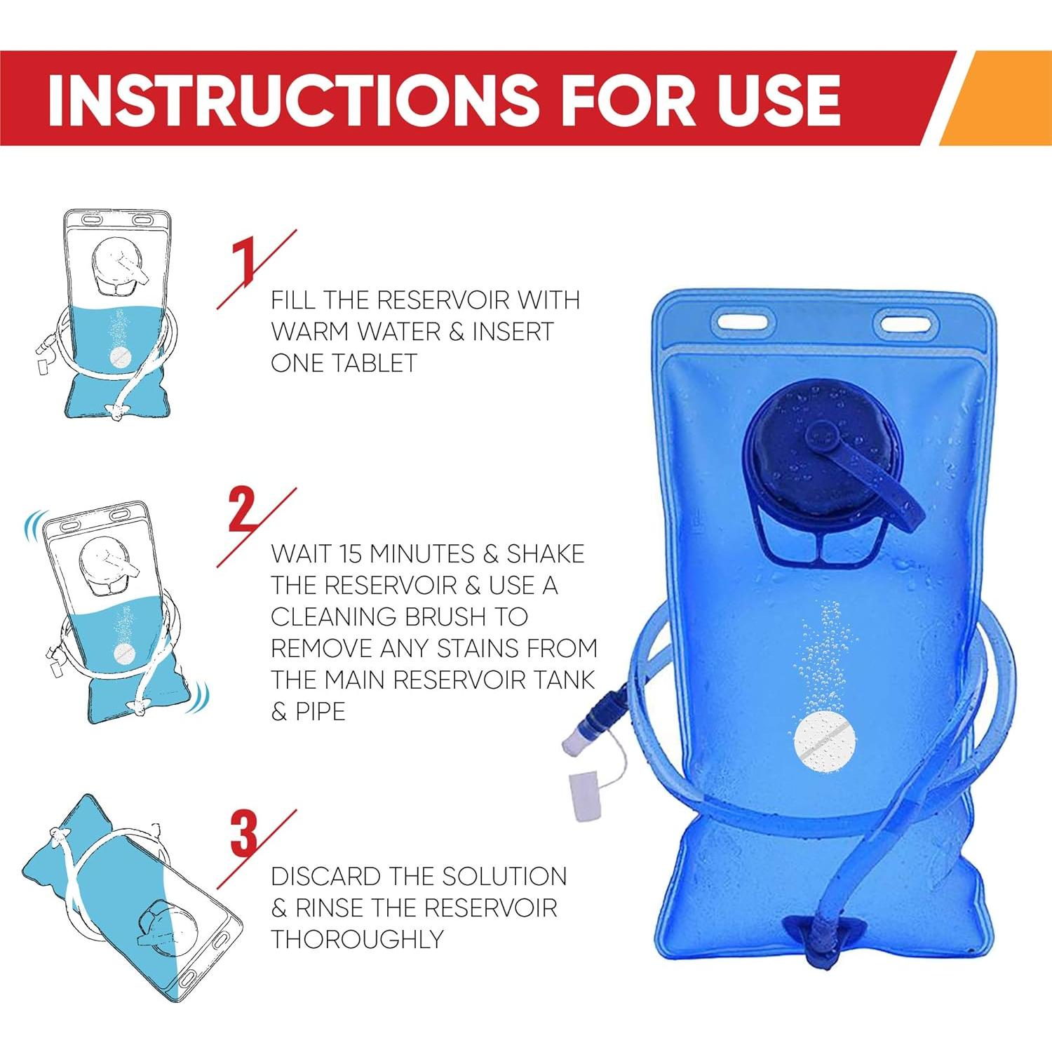 Tabletas de Limpieza para Mochilas de Hidratación - 90 Tabletas Ecológicas