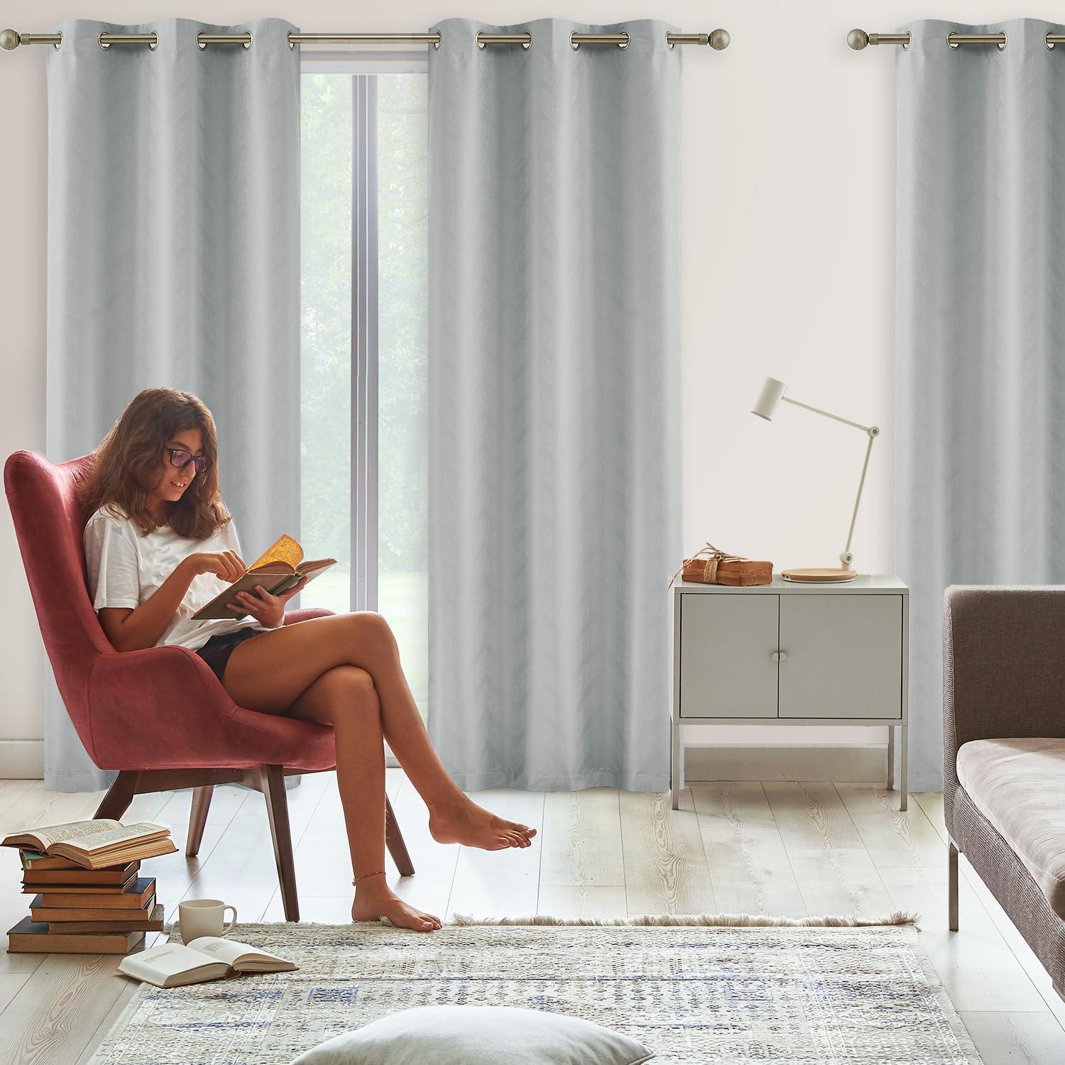 Cortinas Blackout Treatmentex Chevron 2 Pcs 101,6x160 cm Gris