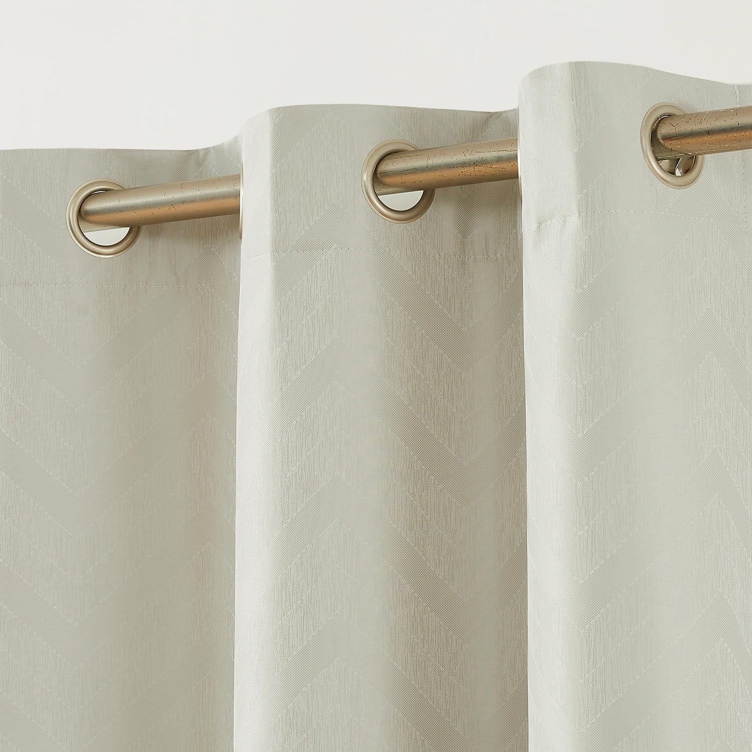 Cortinas Opacas Treatmentex Chevron Marfil 2 Paneles 100% Aislantes