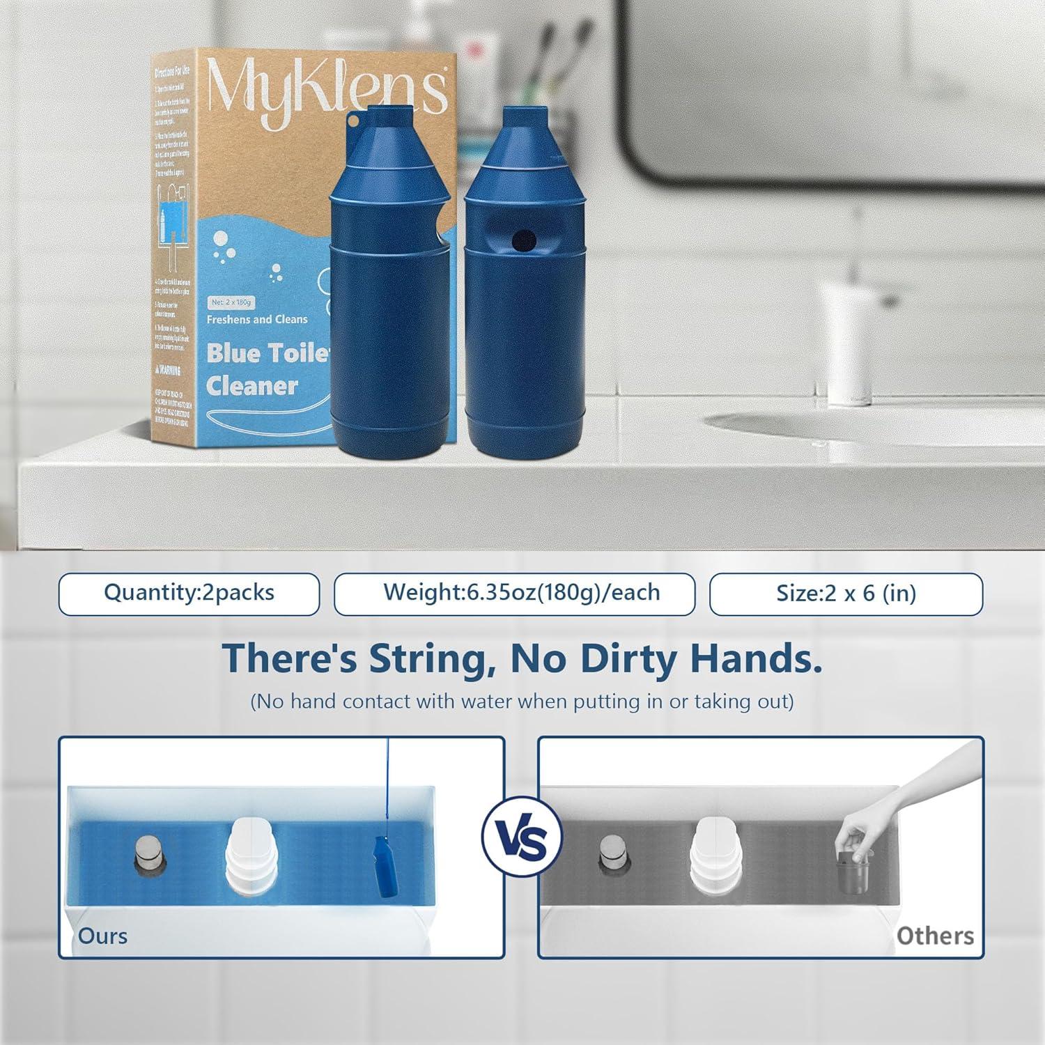 Limpiador de Inodoro Automático MyKlens - 2 Botellas Azul