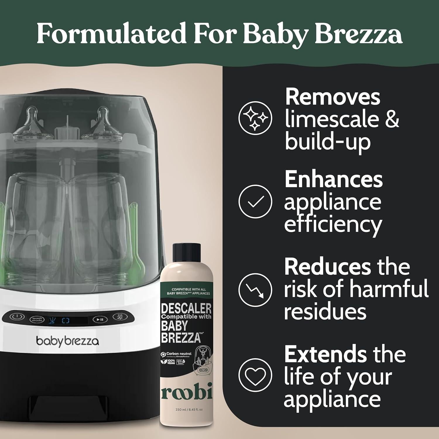 Solución Desincrustante Roobi para Baby Brezza - 2 Usos