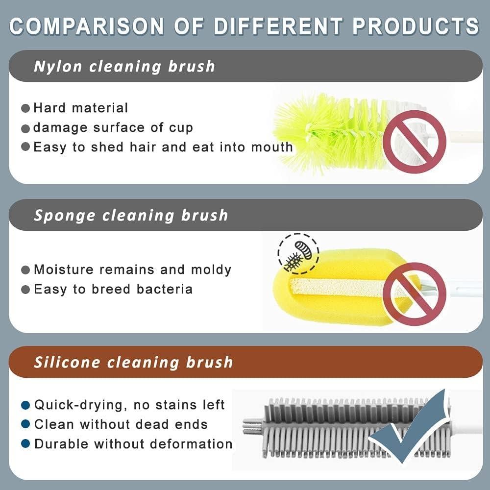 Juego de Cepillos de Limpieza para Botellas Leuapl - 3 Piezas