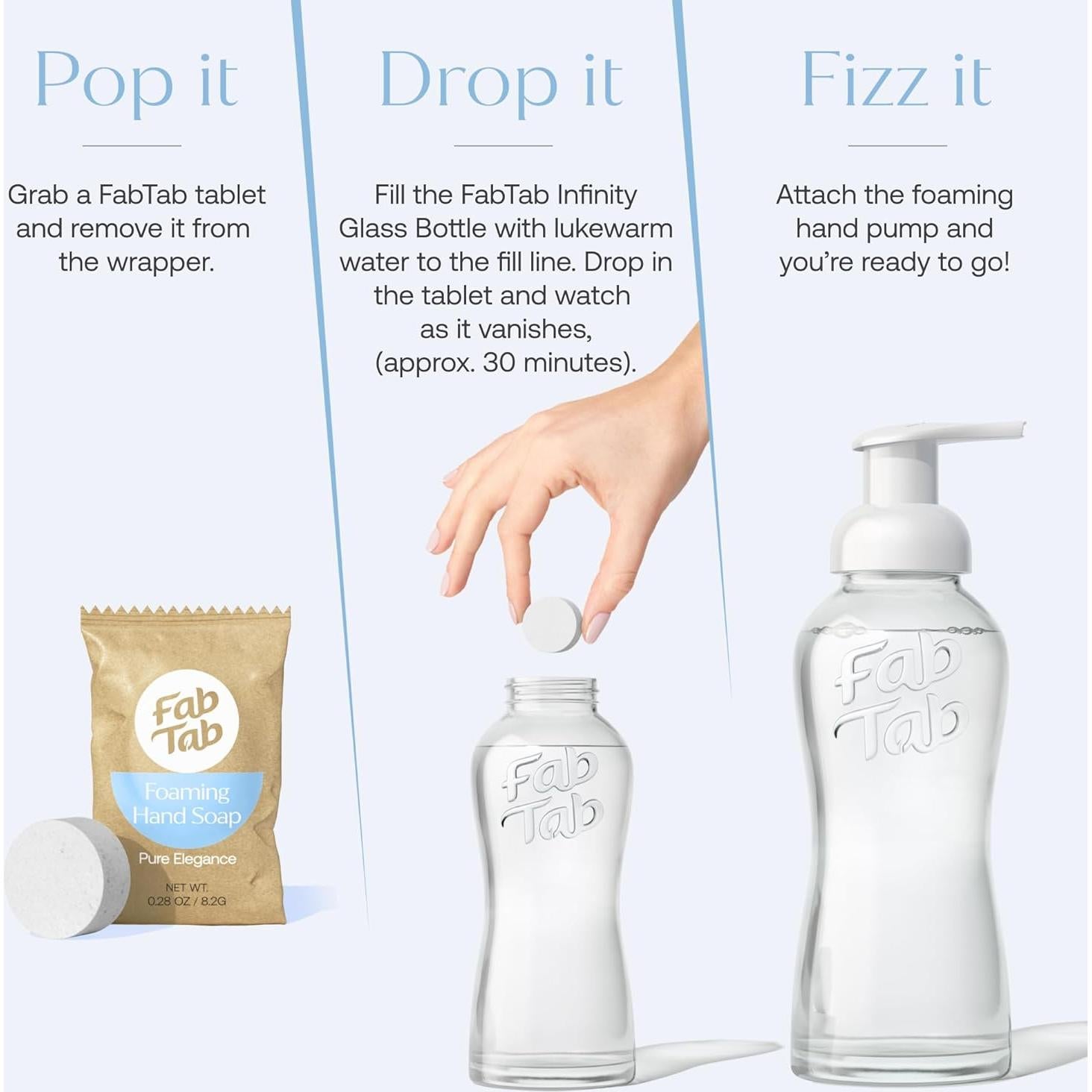 Tabletas de Jabón de Manos Espumoso FabTab - 12 Recargas