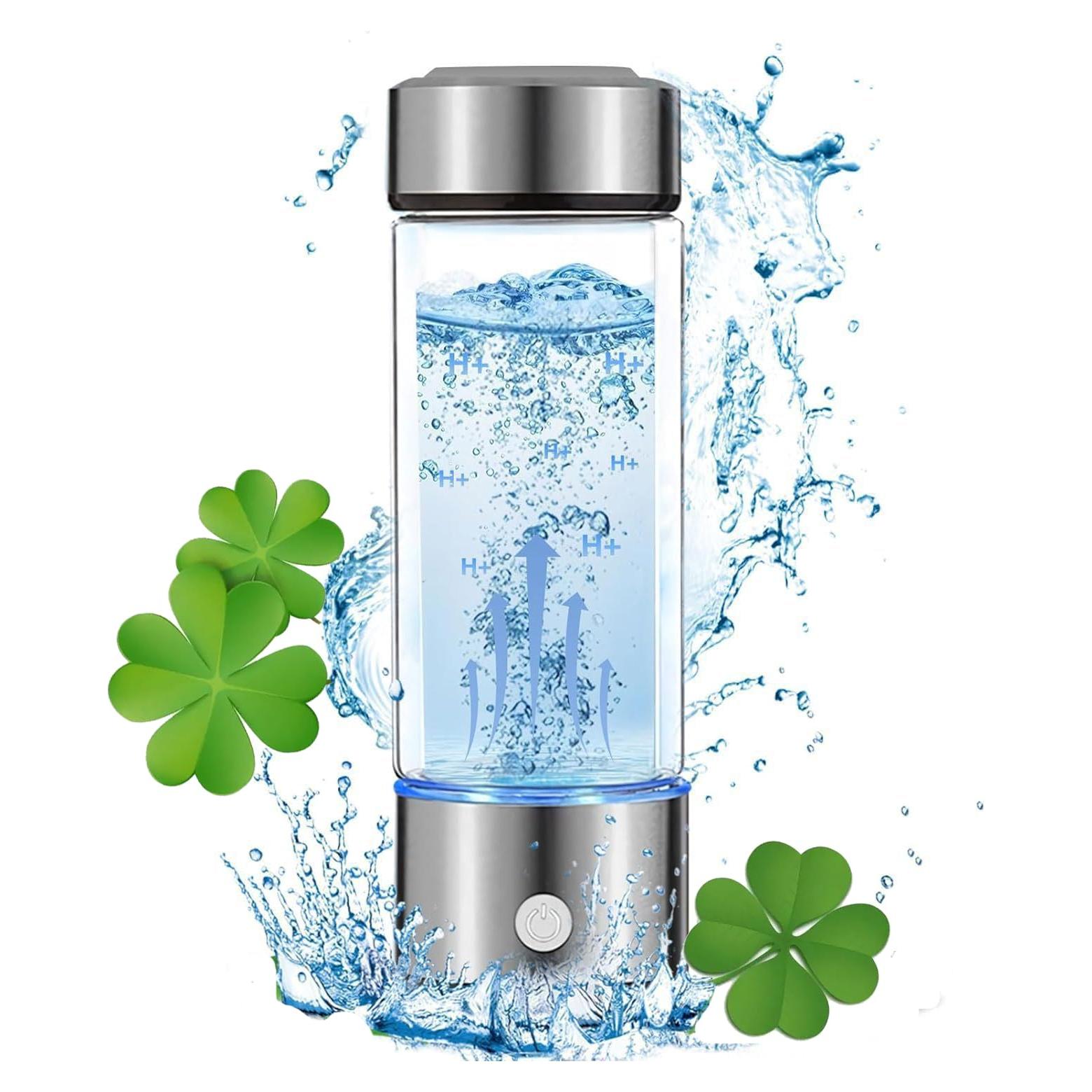 Hydrogen Water Bottle Generator Machine Updated, Portable Hydrogen Water Ionizer Machine Rechargeable, Hydrogen Rich Water Glass Health Cup 420ml Gift for Friends/Women/Men/Mom/Father/Grandpa/Grandma
