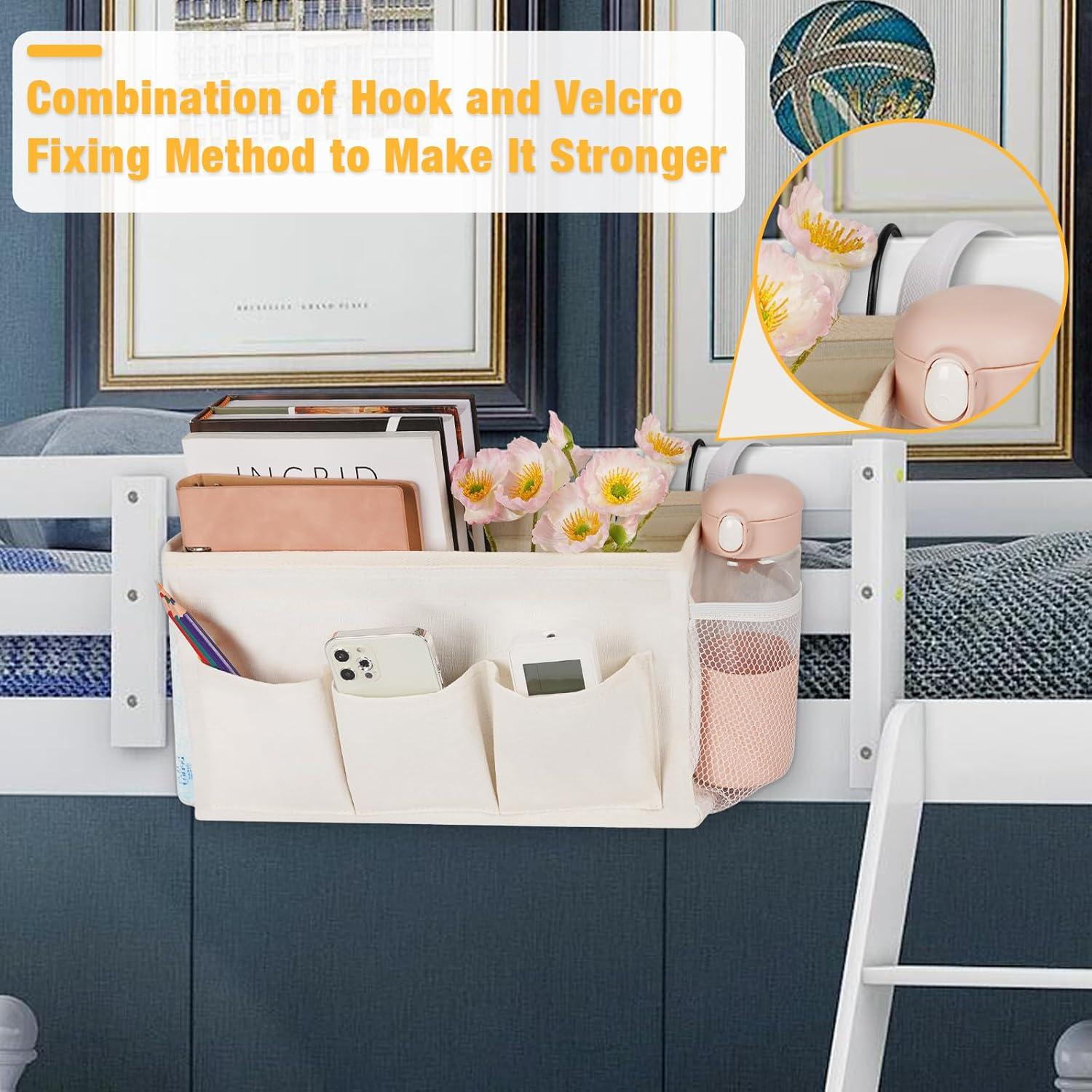 Caddy Organizador de Cama Lilithye 2 Piezas Blanco con Soporte