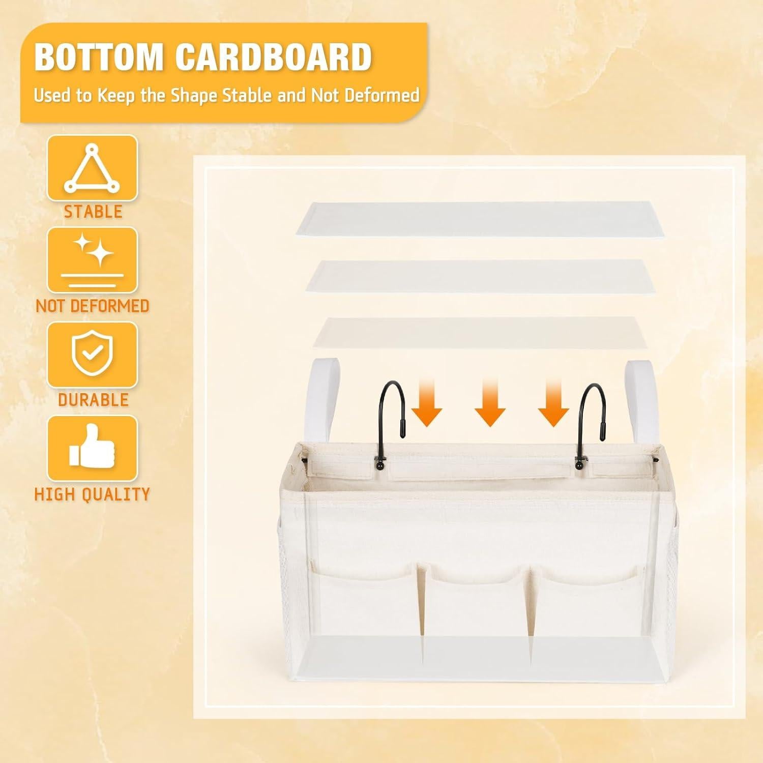 Caddy Organizador de Cama Lilithye 2 Piezas Blanco con Soporte