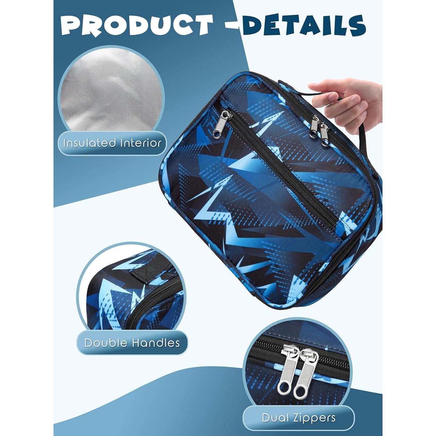 Mochila Escolar BLUEFAIRY con Lonchera Aislada Azul Egeo