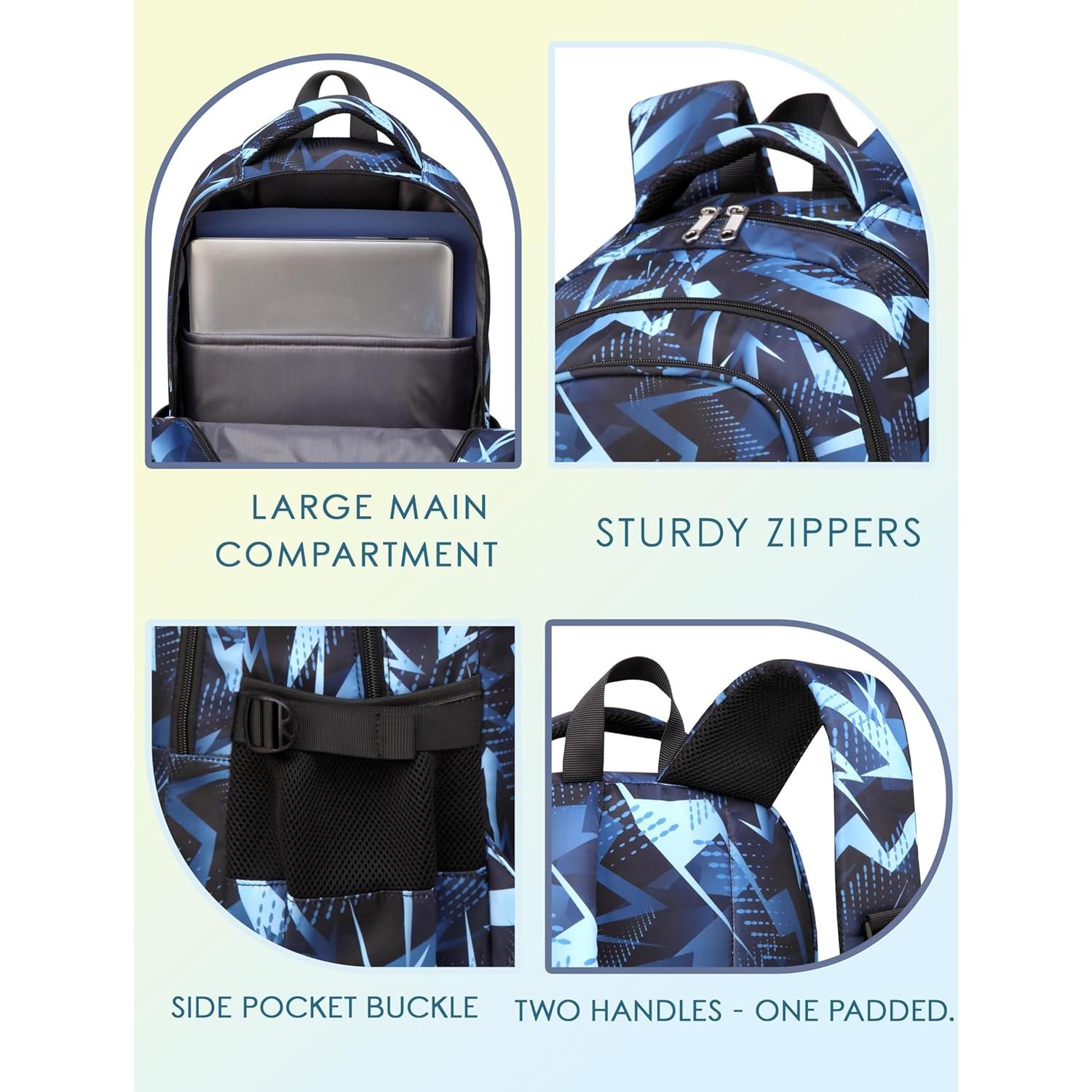 Mochila Escolar BLUEFAIRY con Lonchera Aislada Azul Egeo