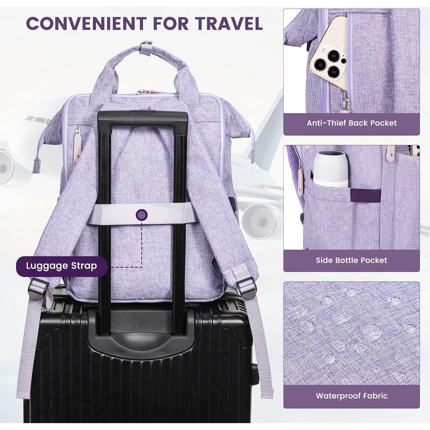 Mochila LoveVook para Laptop 17.3" Púrpura Resistente al Agua