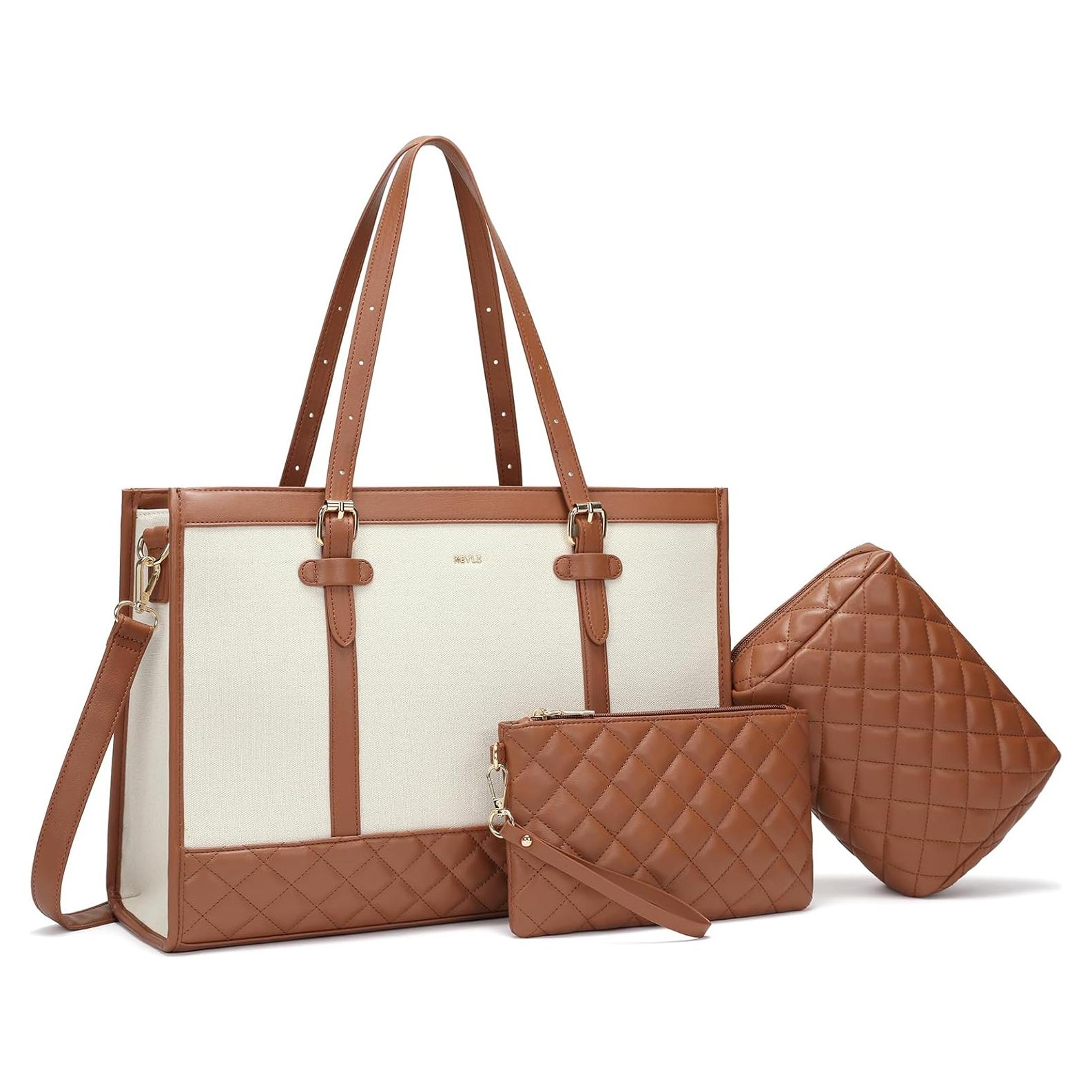 Bolsa para Laptop KEYLI 15.6" Lona Mujeres Marrón Caqui