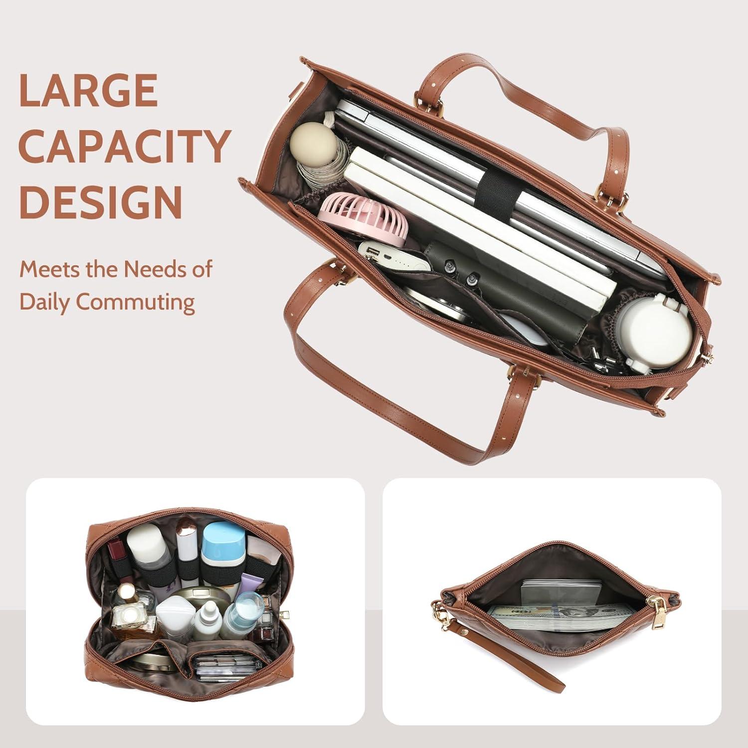 Bolsa para Laptop KEYLI 15.6" Lona Mujeres Marrón Caqui