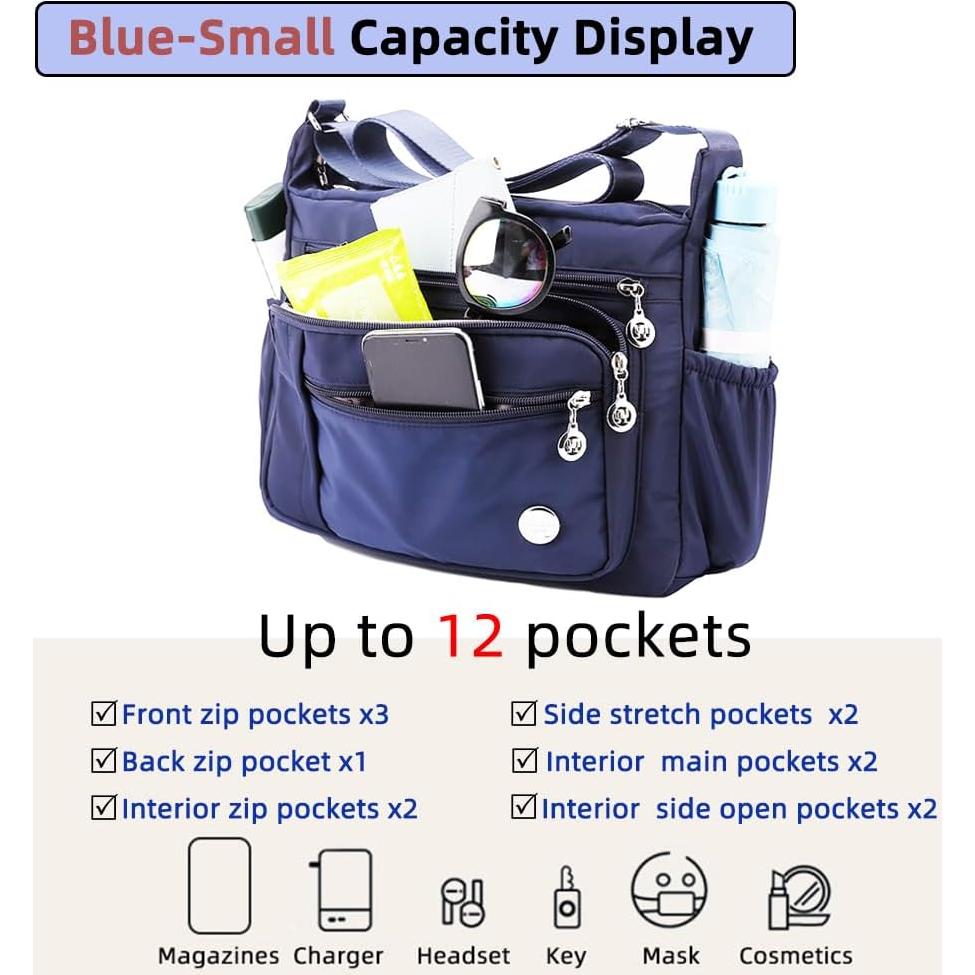 Bolso de Hombro MINTEGRA Azul Pequeño con Múltiples Bolsillos