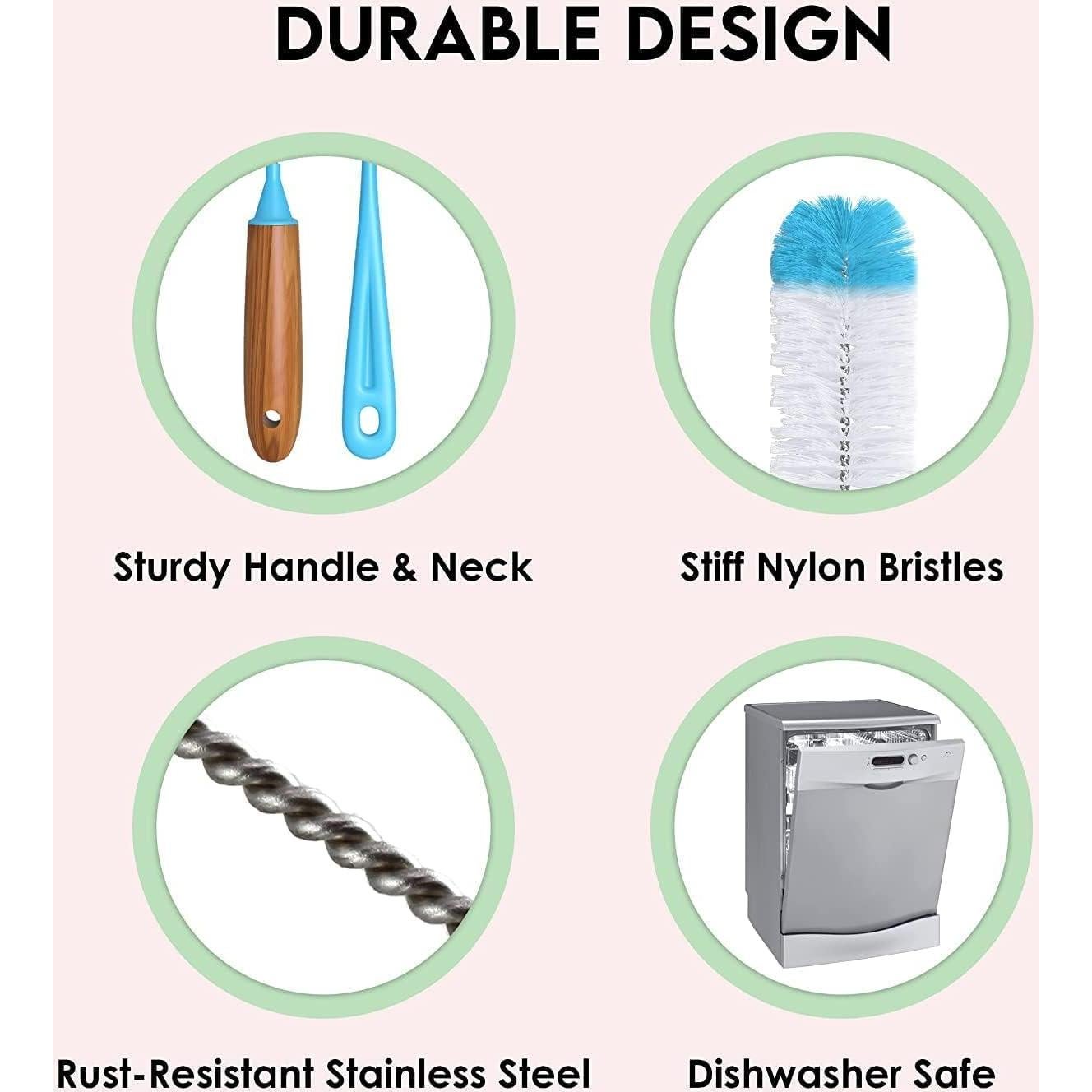 Juego de 5 Cepillos Limpiadores de Botellas Turbo Microfiber