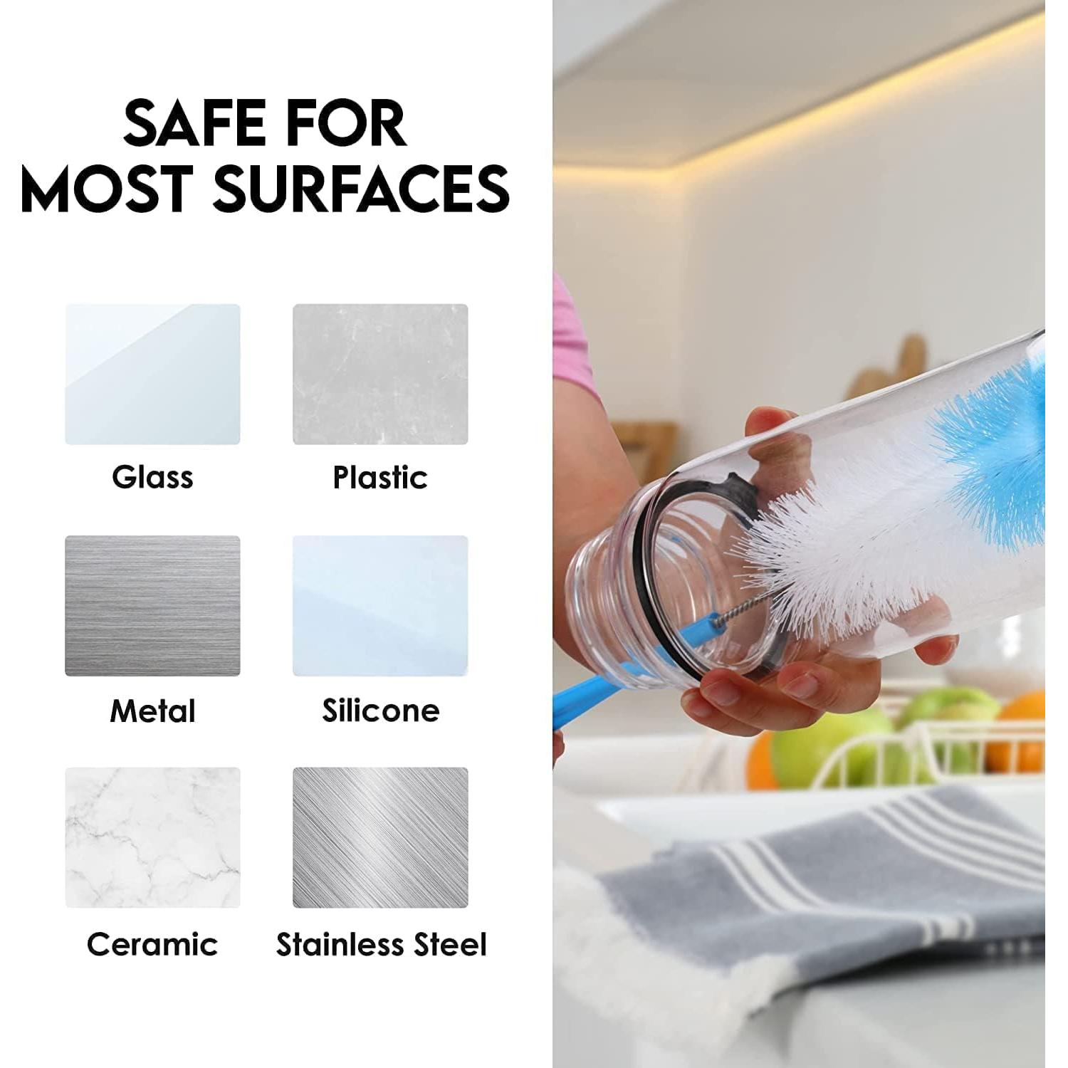 Juego de 5 Cepillos Limpiadores de Botellas Turbo Microfiber