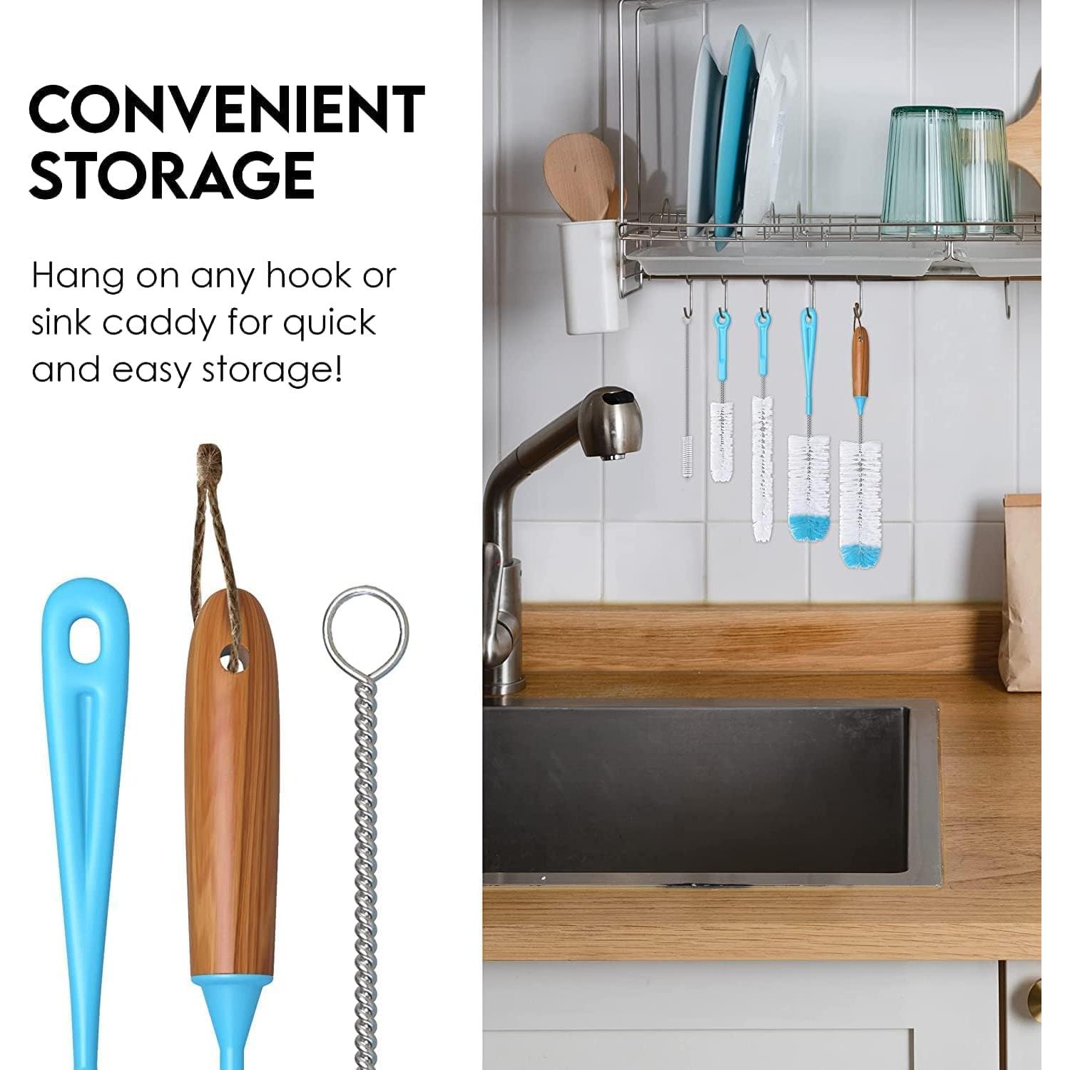 Juego de 5 Cepillos Limpiadores de Botellas Turbo Microfiber