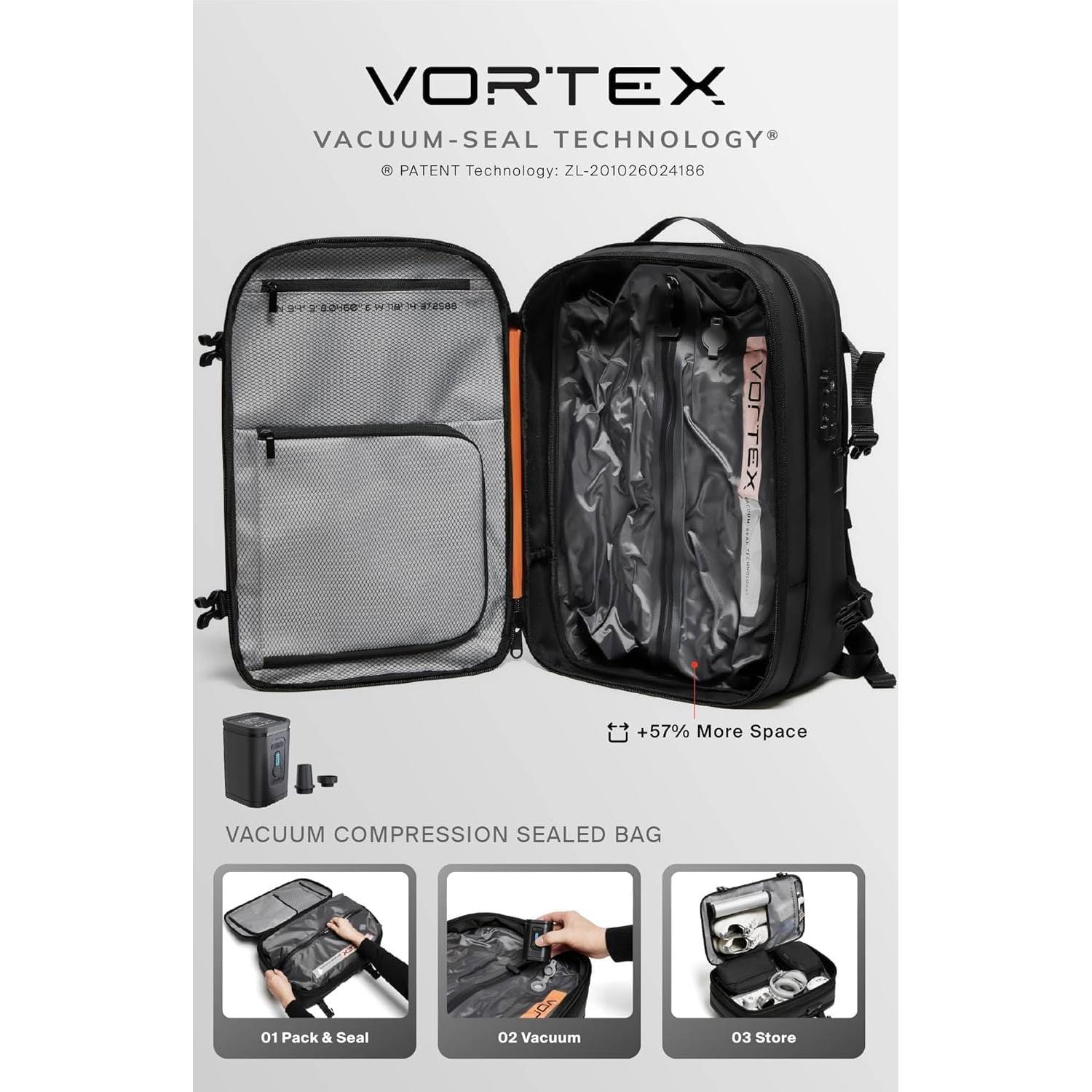 Mochila de Viaje BlackVoyage Vortex 60L con Bomba de Vacío
