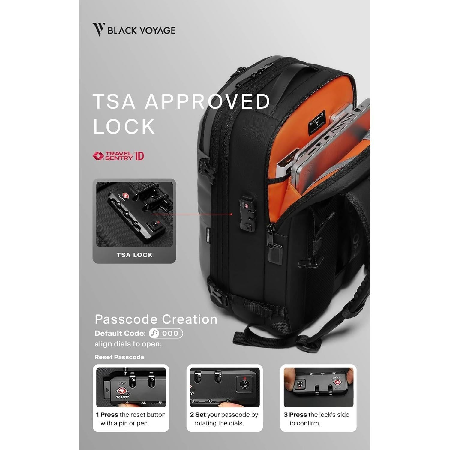 Mochila de Viaje BlackVoyage Vortex 60L con Bomba de Vacío