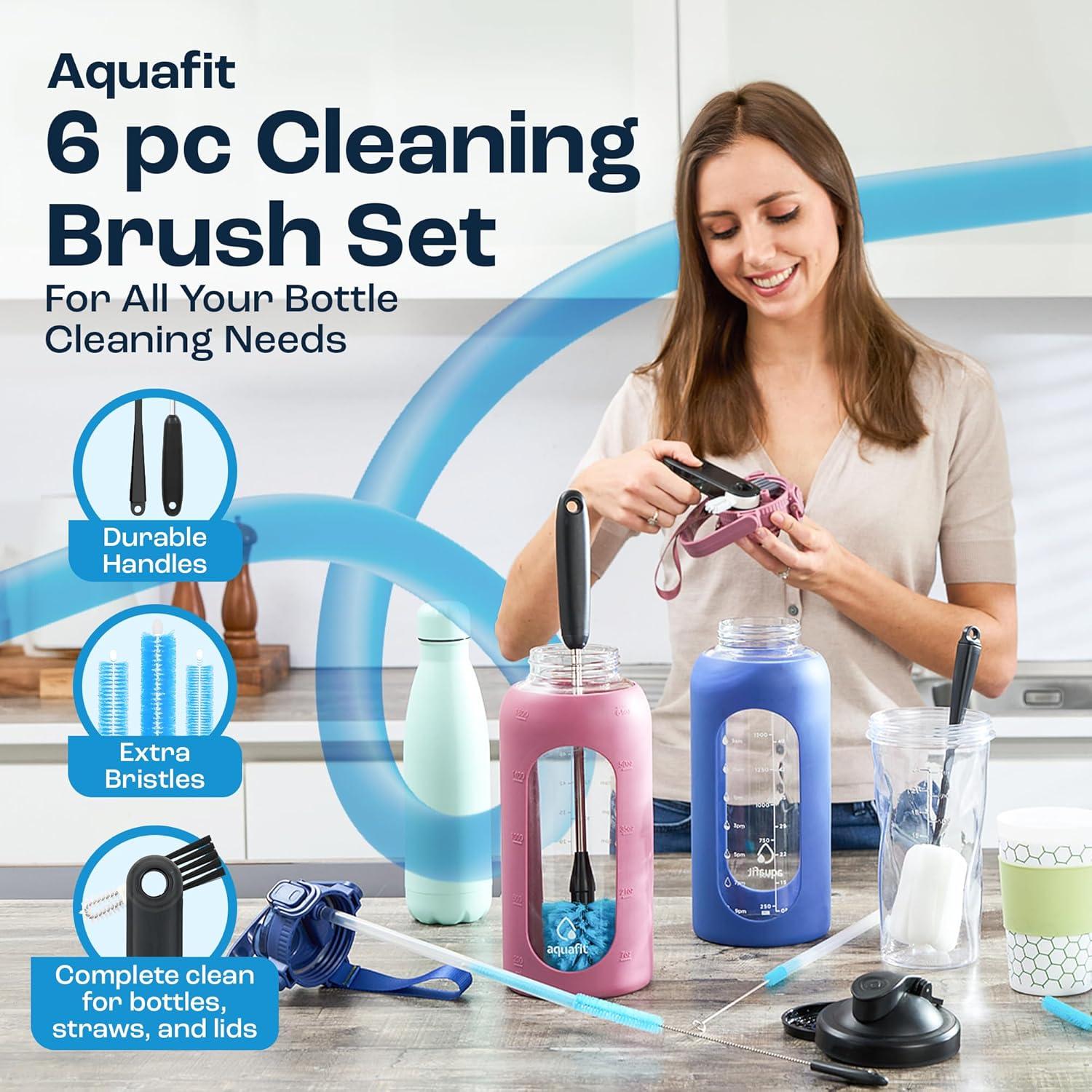 Juego de 6 Cepillos Limpiadores Aquafit para Botellas de Agua