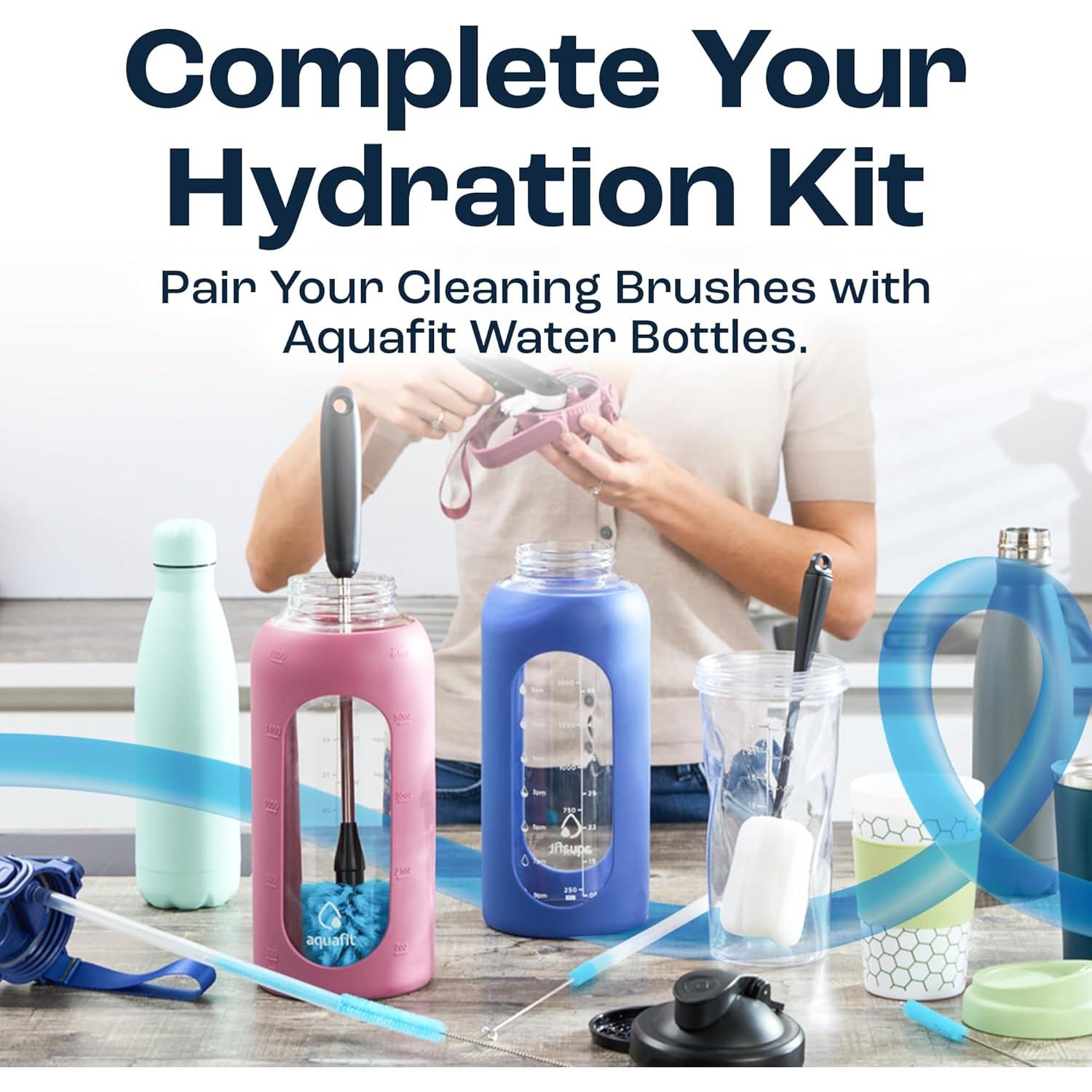 Juego de 6 Cepillos Limpiadores Aquafit para Botellas de Agua