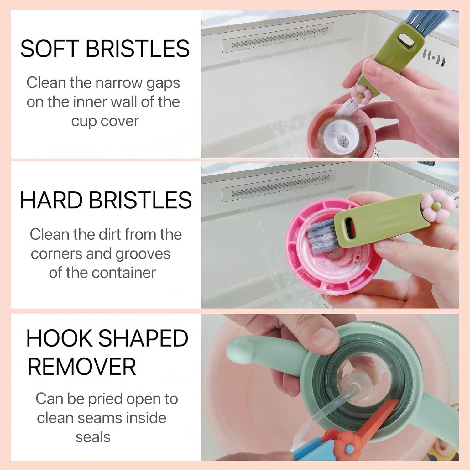 Cepillo de limpieza 3 en 1 Sayehuanye para botellas y tazas