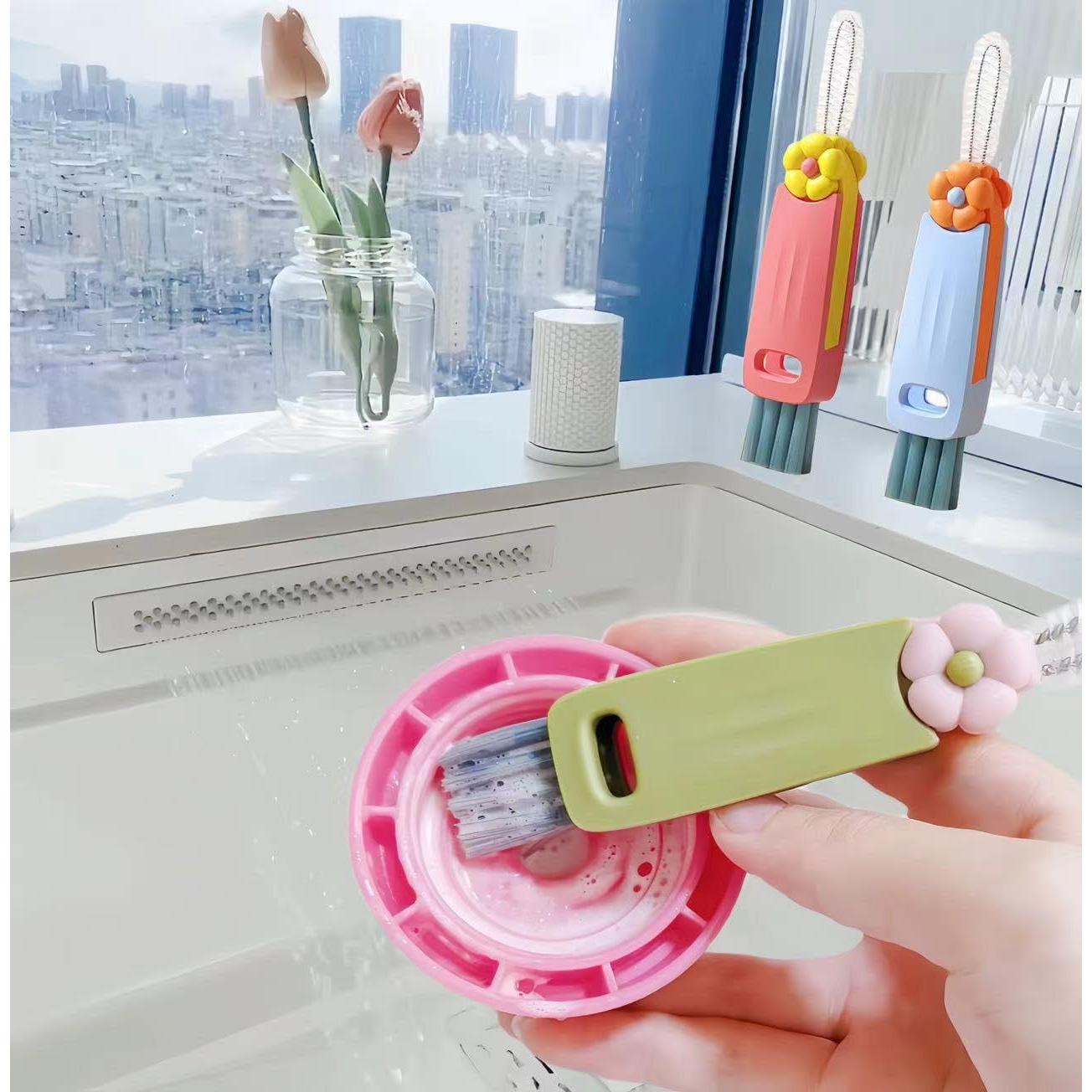 Cepillo de limpieza 3 en 1 Sayehuanye para botellas y tazas