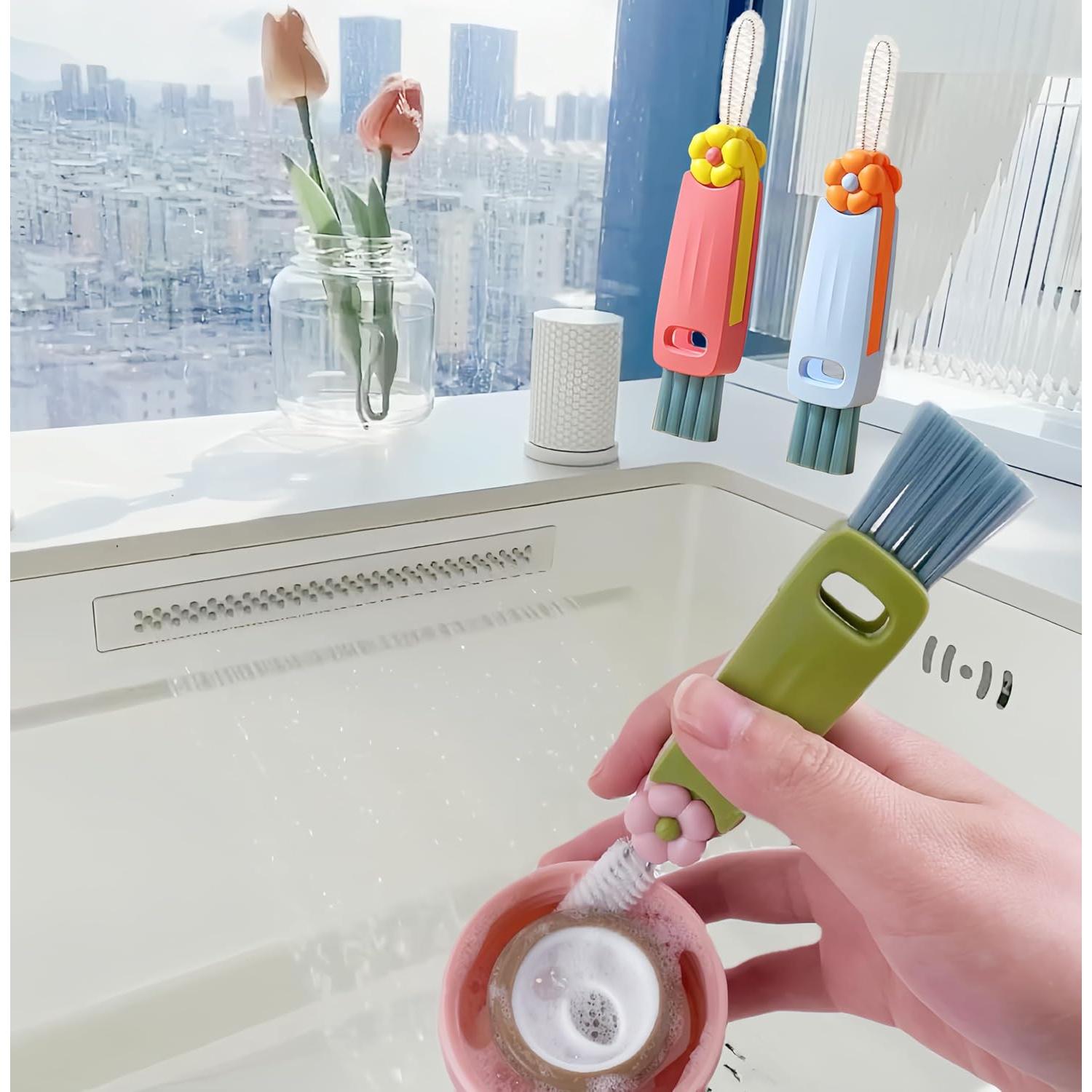 Cepillo de limpieza 3 en 1 Sayehuanye para botellas y tazas