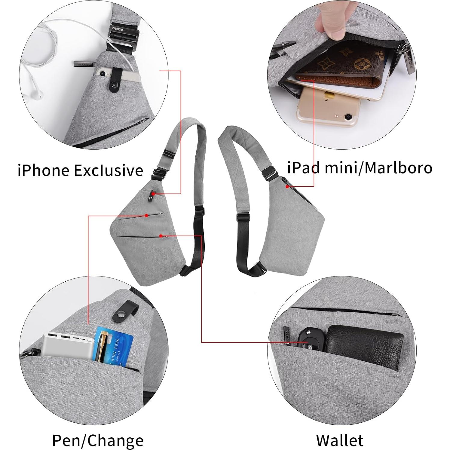 Bolso Cruzado Antirrobo OSOCE Grande Impermeable Unisex