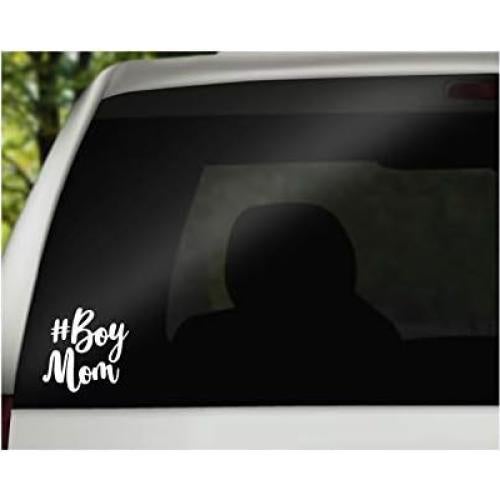 Calcomanía Vinilo #BoyMom Foxtail Decals Blanca 12x11cm